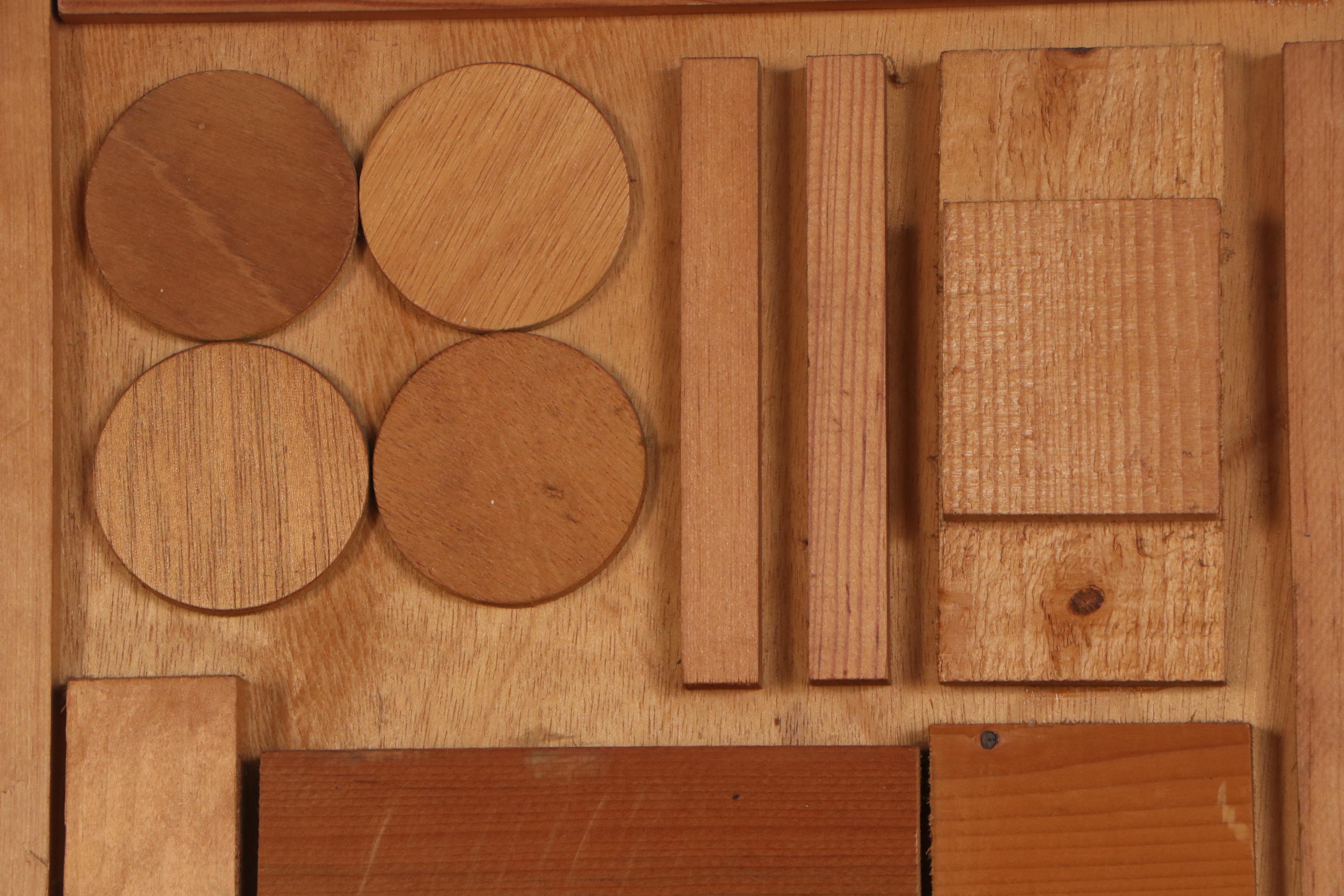 Geometric Wood Sculpture, Late 20th Century