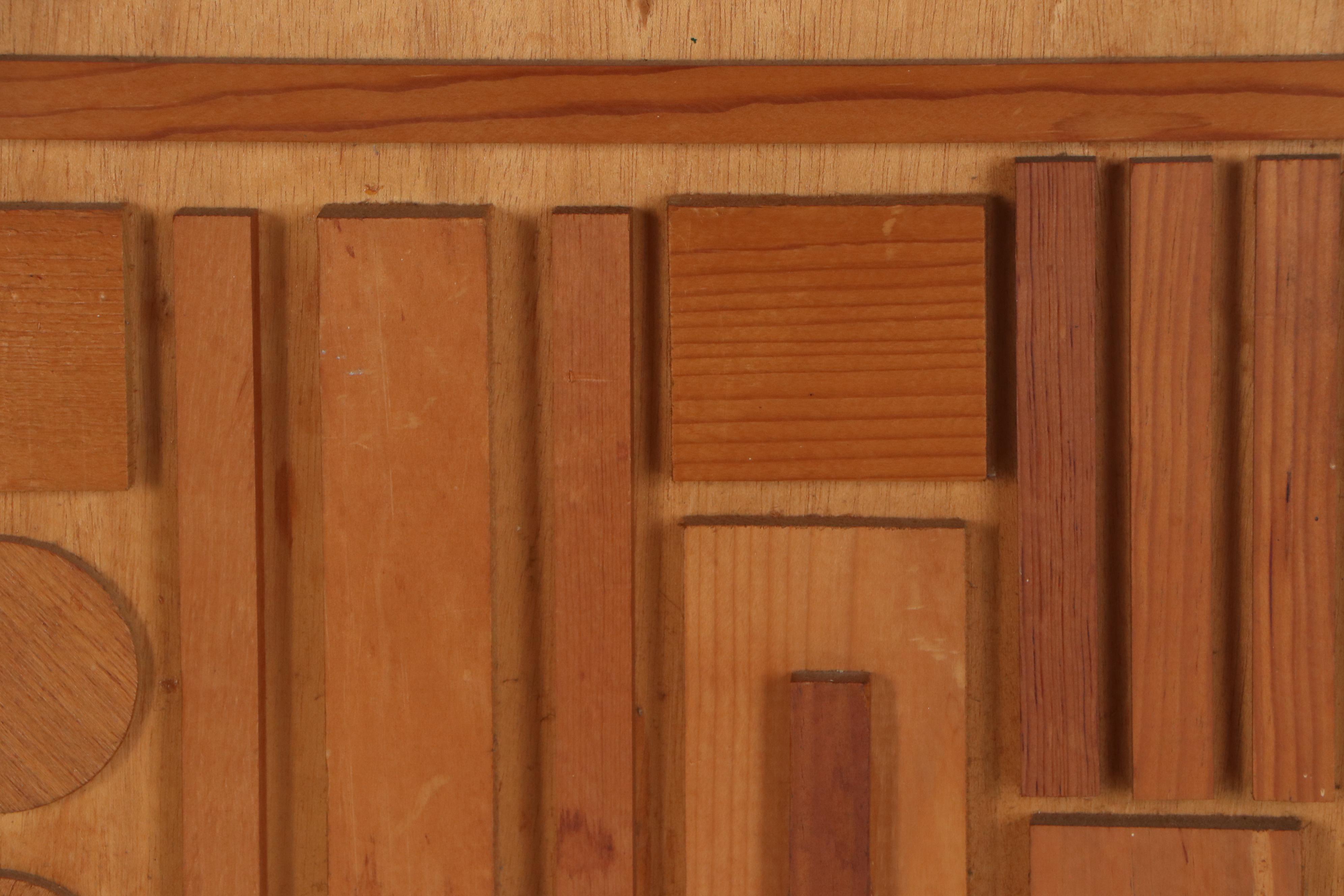 Geometric Wood Sculpture, Late 20th Century