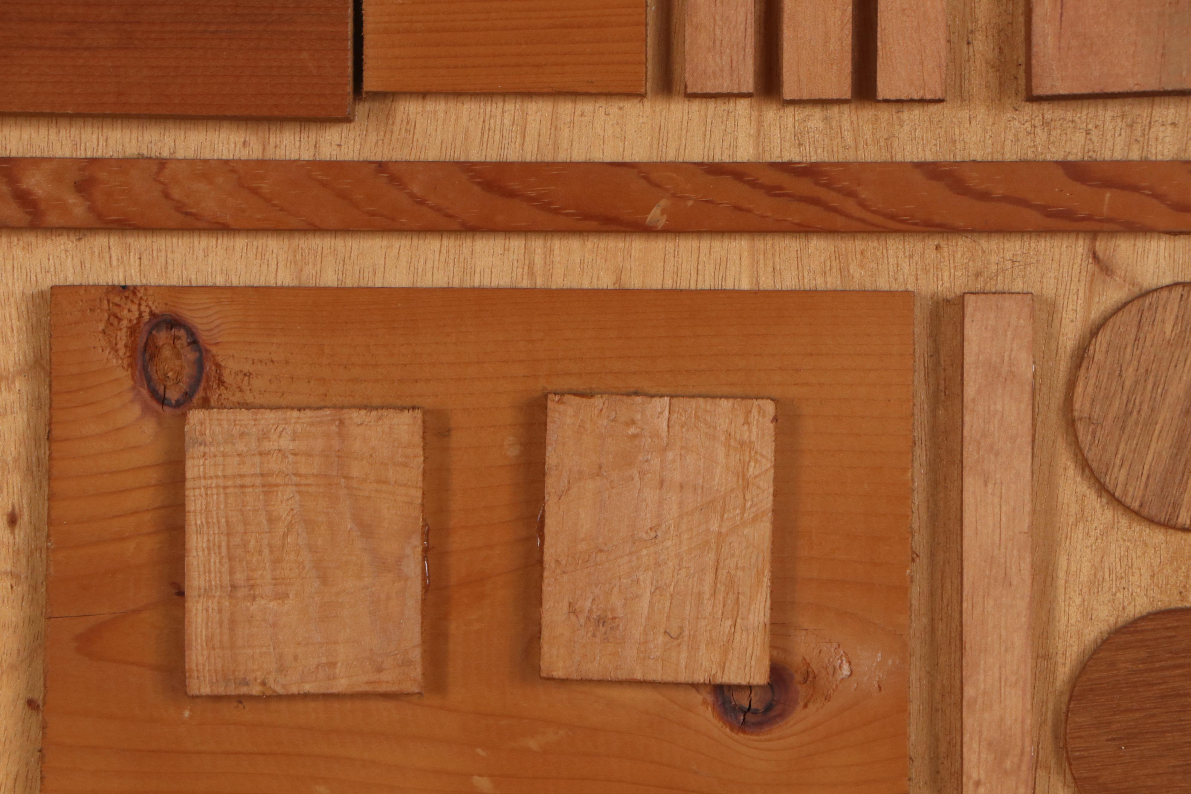 Geometric Wood Sculpture, Late 20th Century