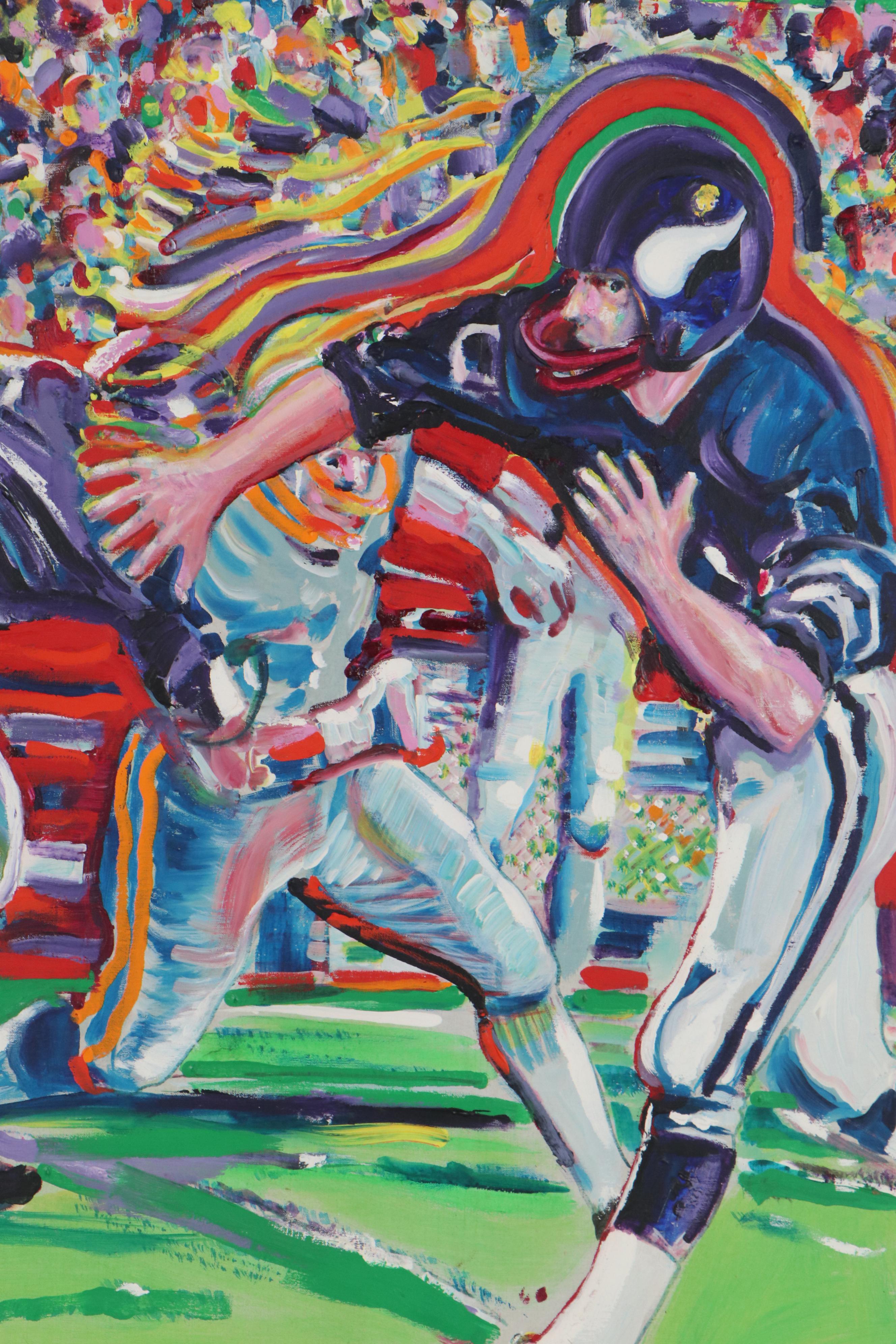 Oil Painting "Superbowl Pass", 1973