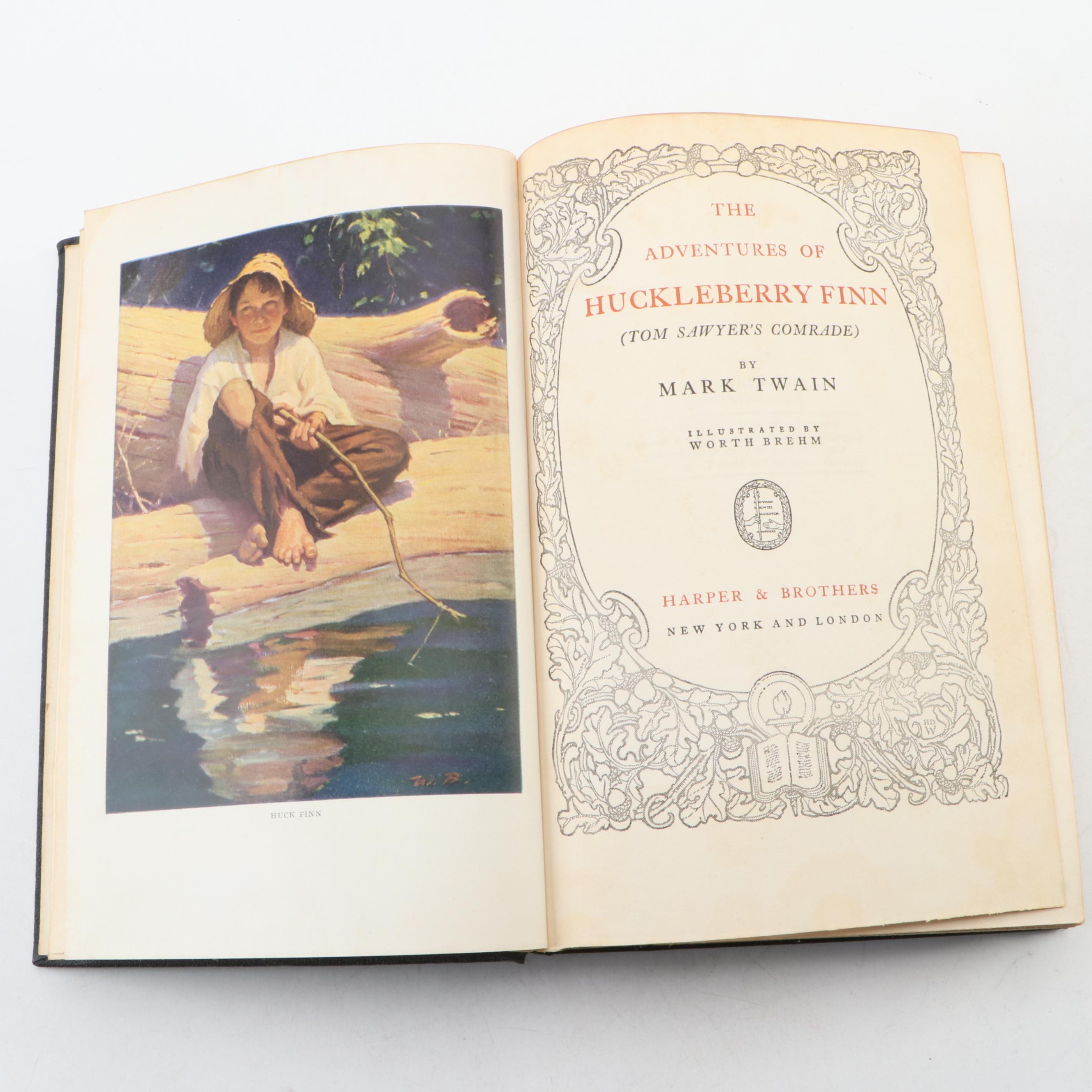 Illustrated "The Adventures of Tom Sawyer" and "Huckleberry Finn" by Twain