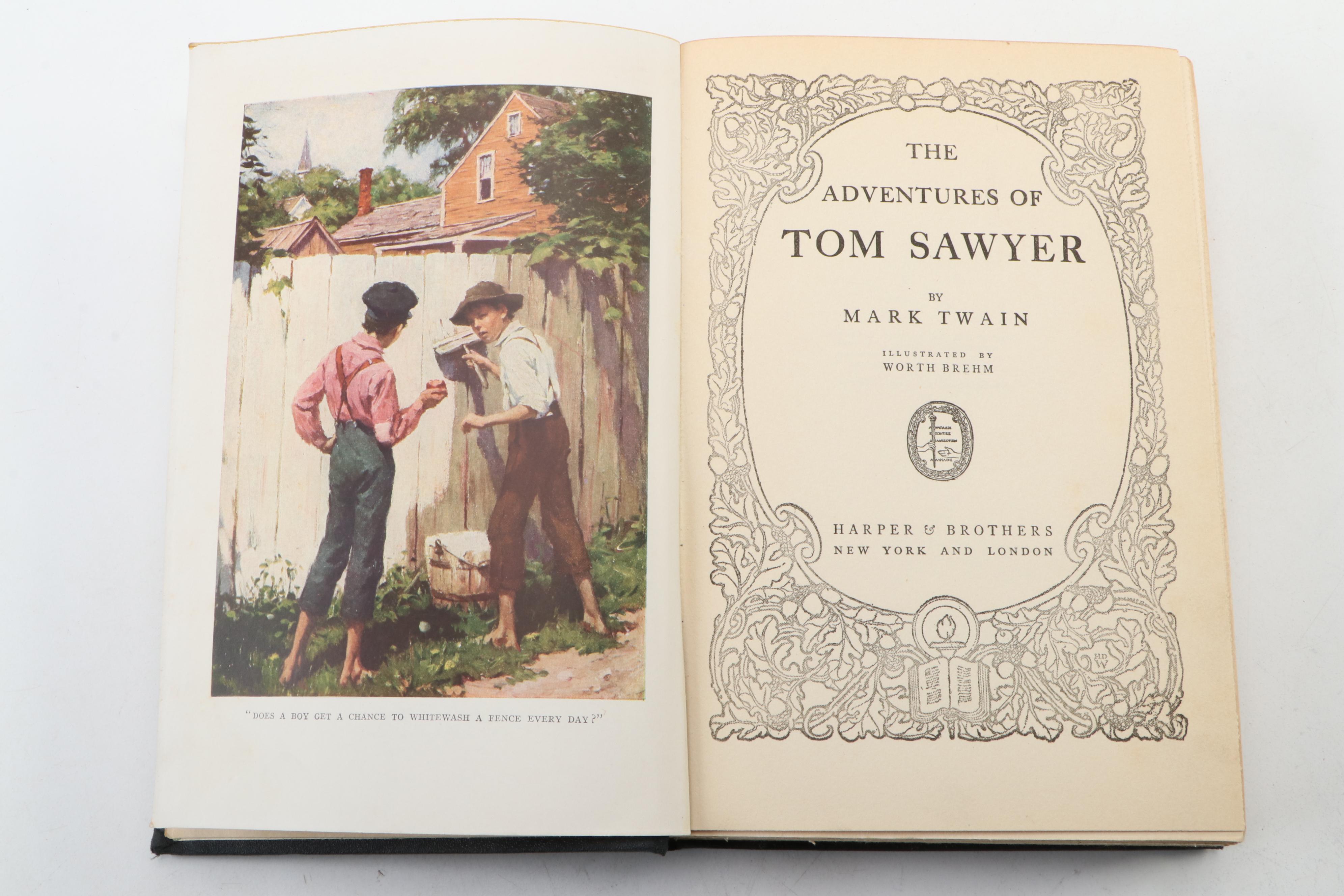 Illustrated "The Adventures of Tom Sawyer" and "Huckleberry Finn" by Twain