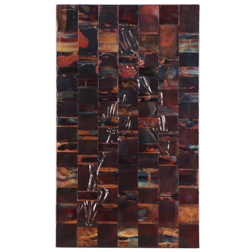 Abstract Contemporary Woven Sheet Metal Wall Sculpture