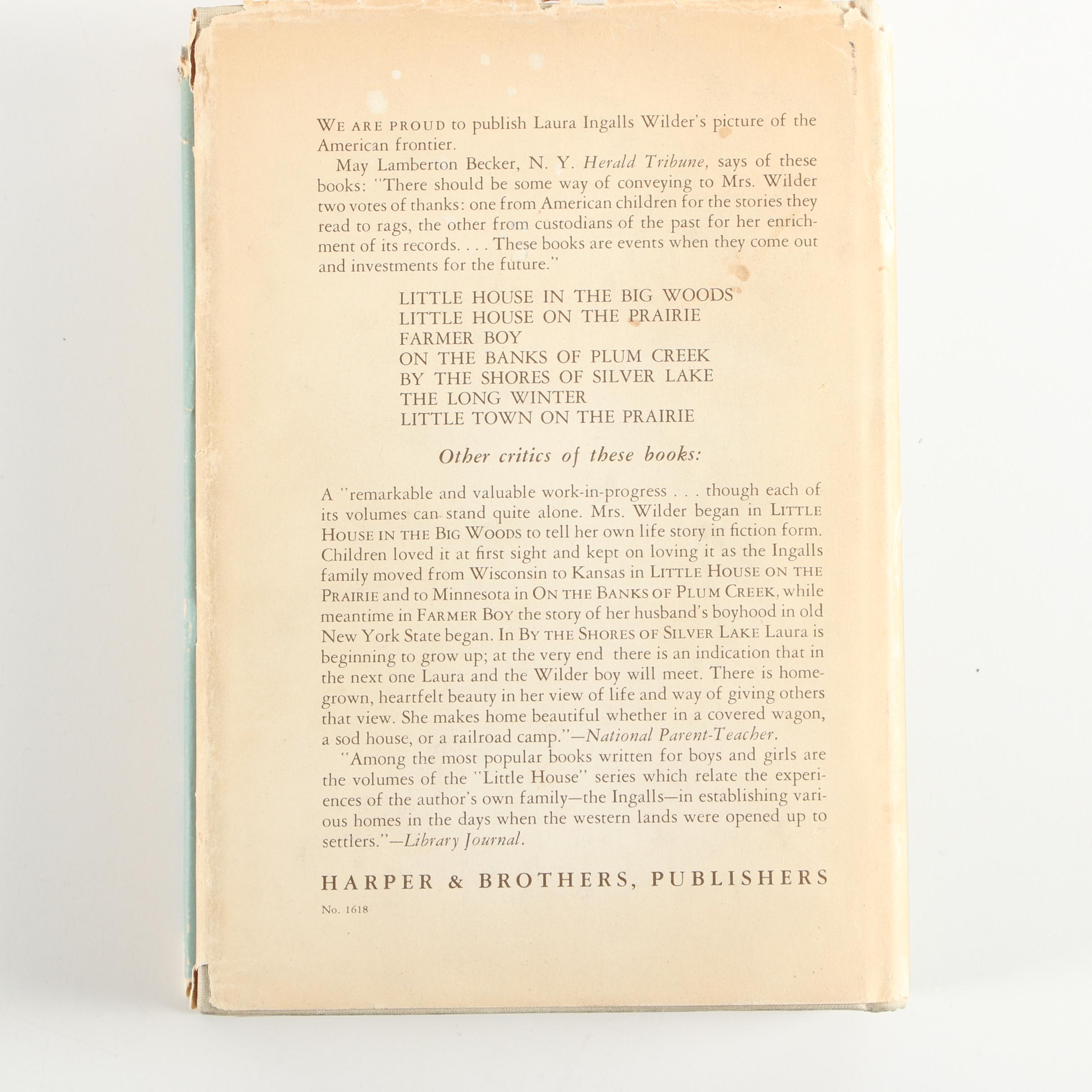 First Edition "Little Town on the Prairie" by Laura Ingalls Wilder, 1941