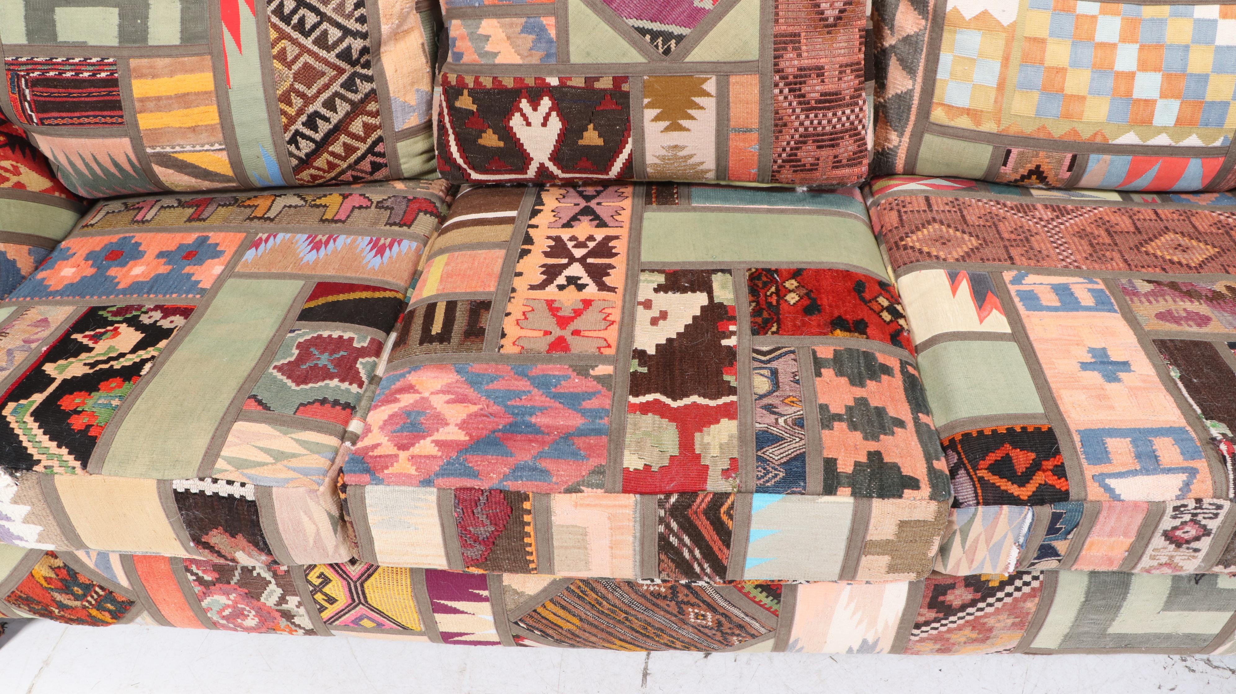 Seret & Sons Santa Fe Patchwork Rug Upholstered Sofa