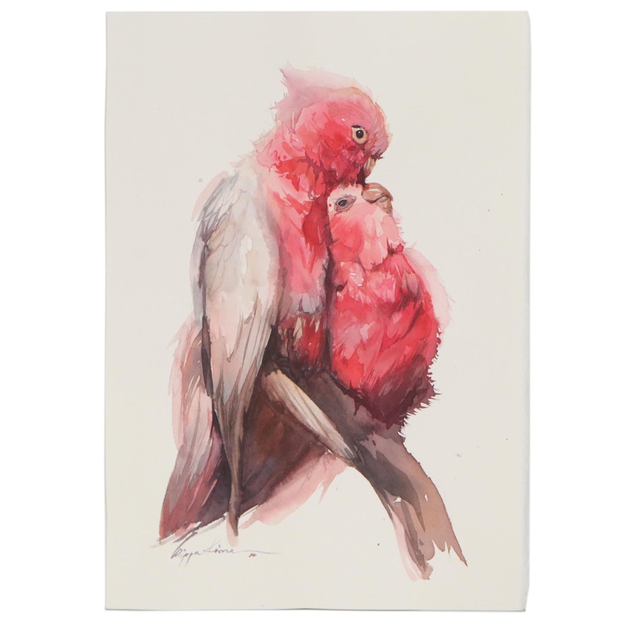 Pippa Kim Watercolor Painting of Birds, 2020