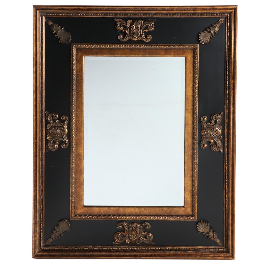 Large Uttermost Ebonized and Parcel-Gilt Mirror