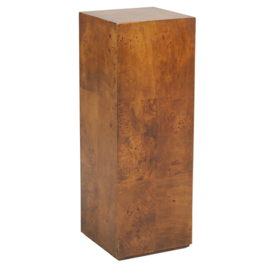 Burl Walnut Laminate Display Pedestal