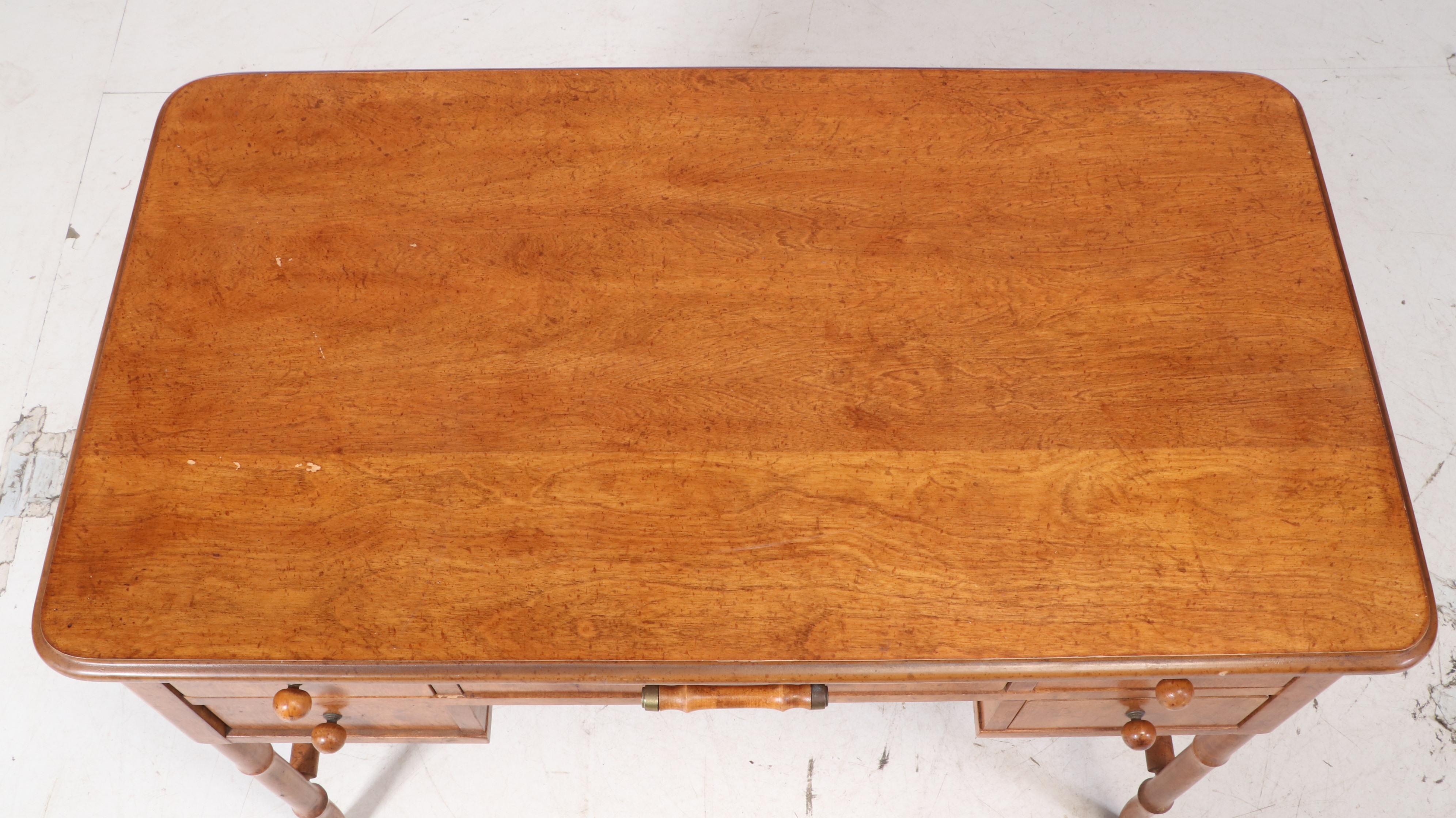 American of Martinsville Faux-Bamboo and Wicker Desk, Mid to Late 20th Century