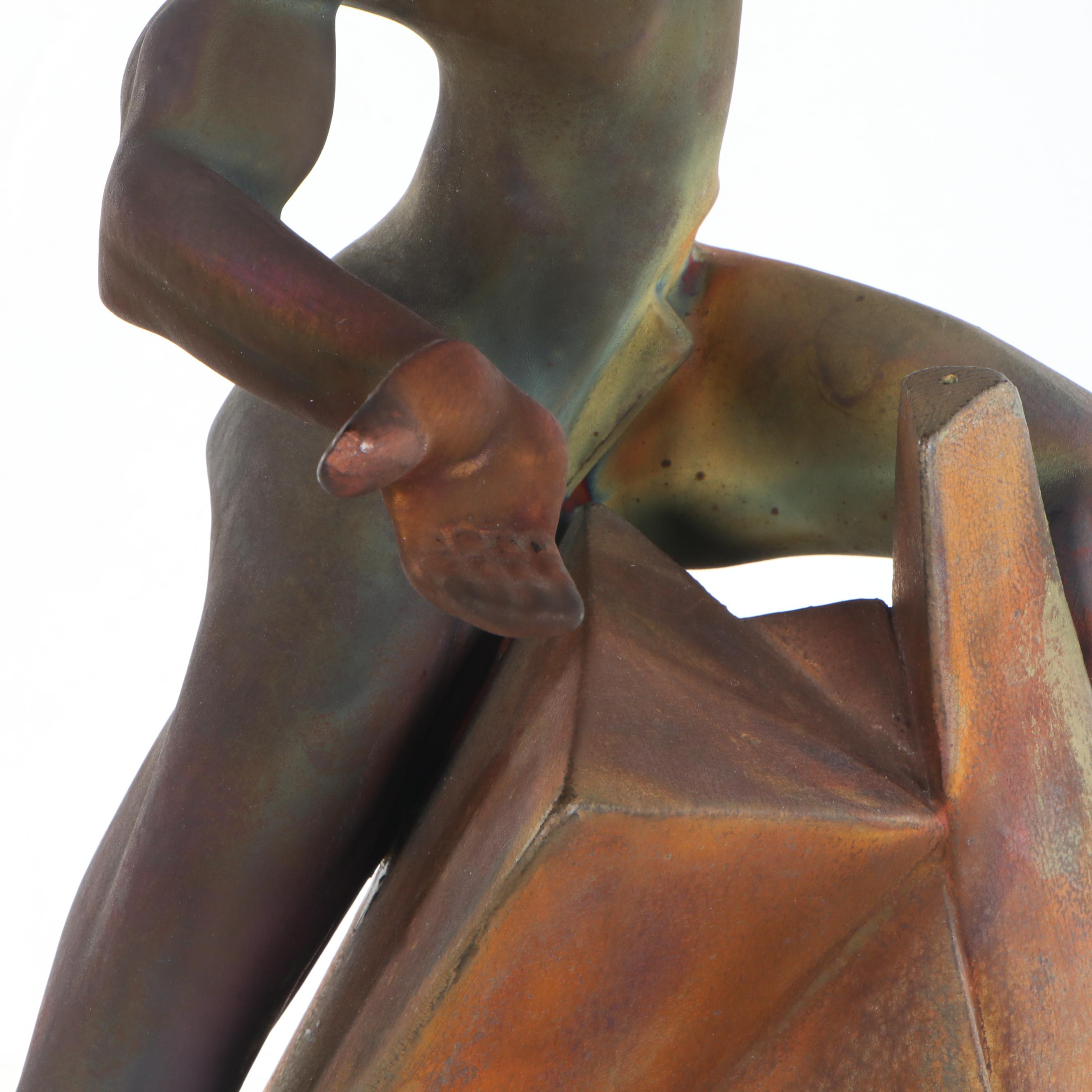 George Tudzarov "Zaro" Raku Fired Figural Stoneware Sculpture, 1995