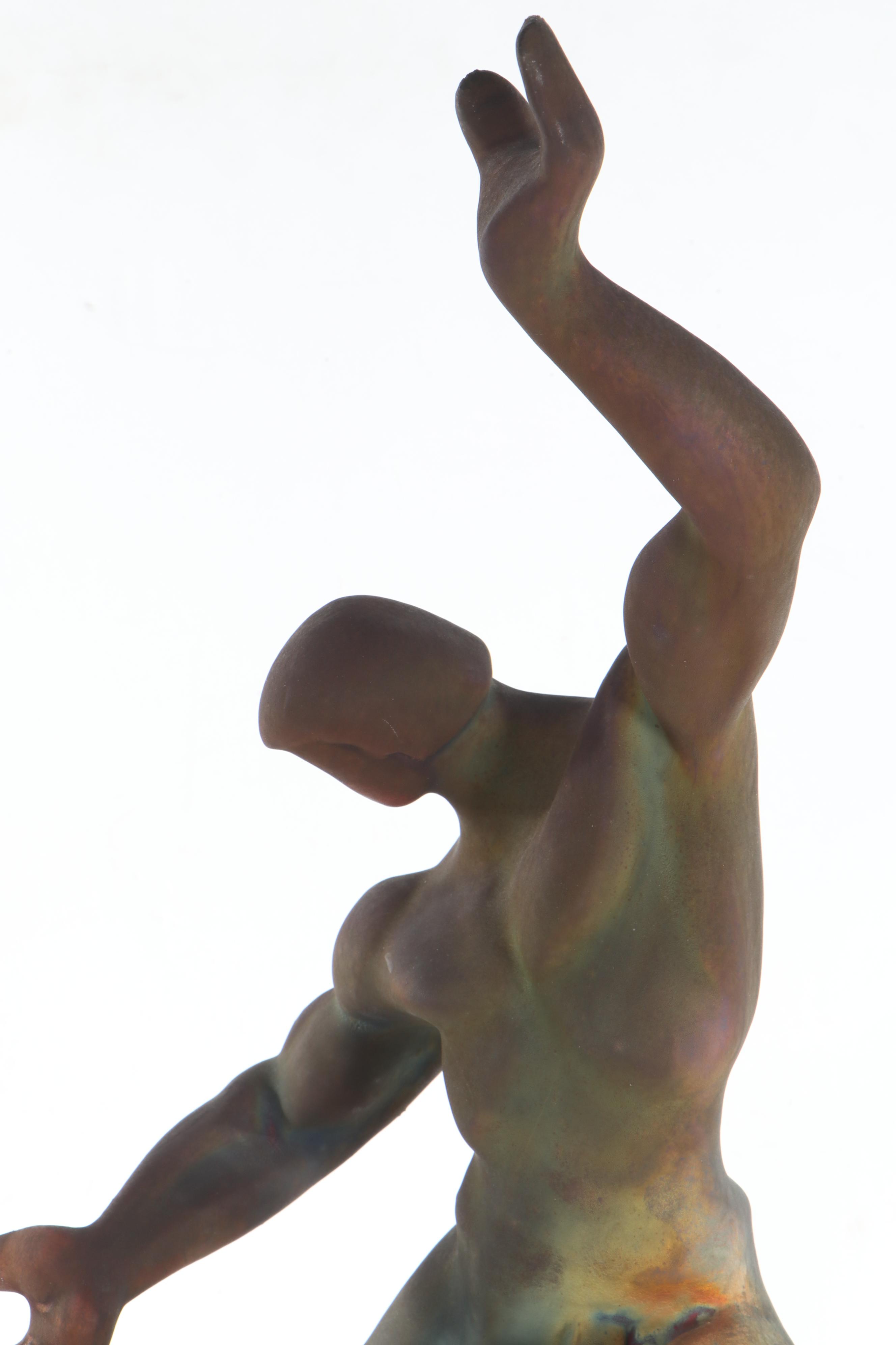 George Tudzarov "Zaro" Raku Fired Figural Stoneware Sculpture, 1995