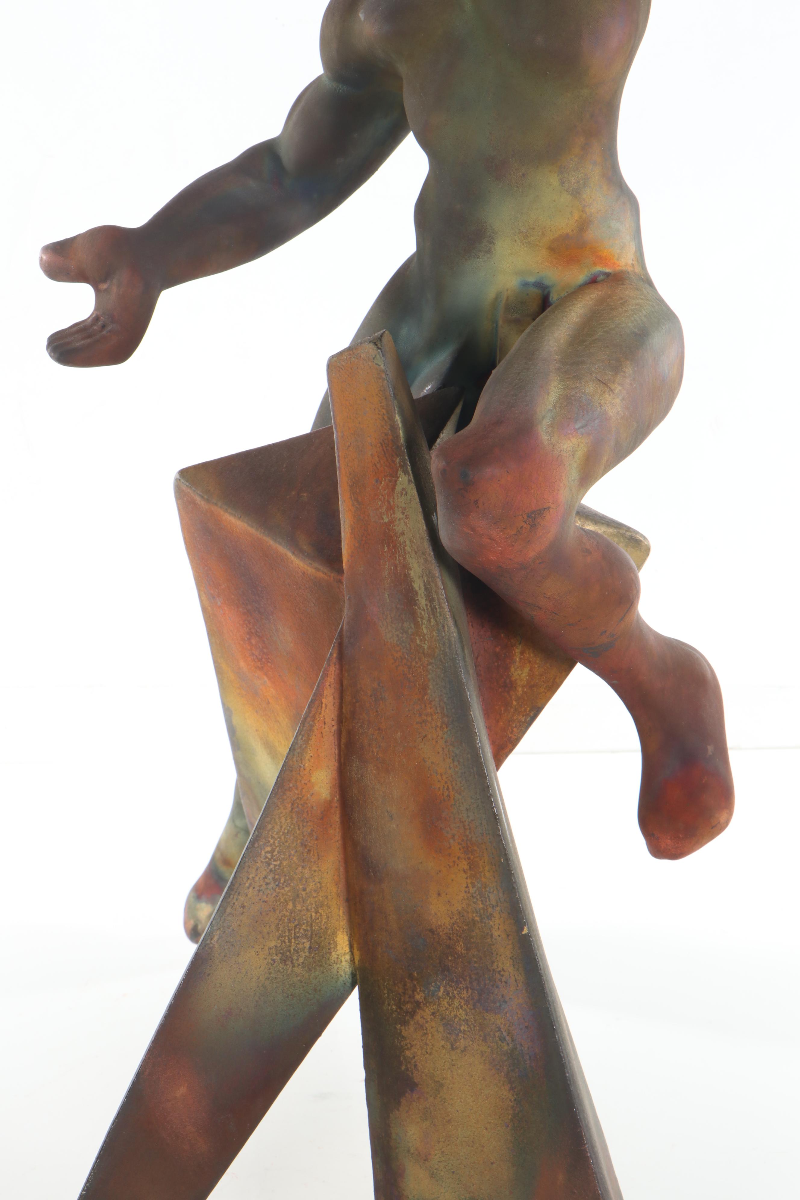 George Tudzarov "Zaro" Raku Fired Figural Stoneware Sculpture, 1995