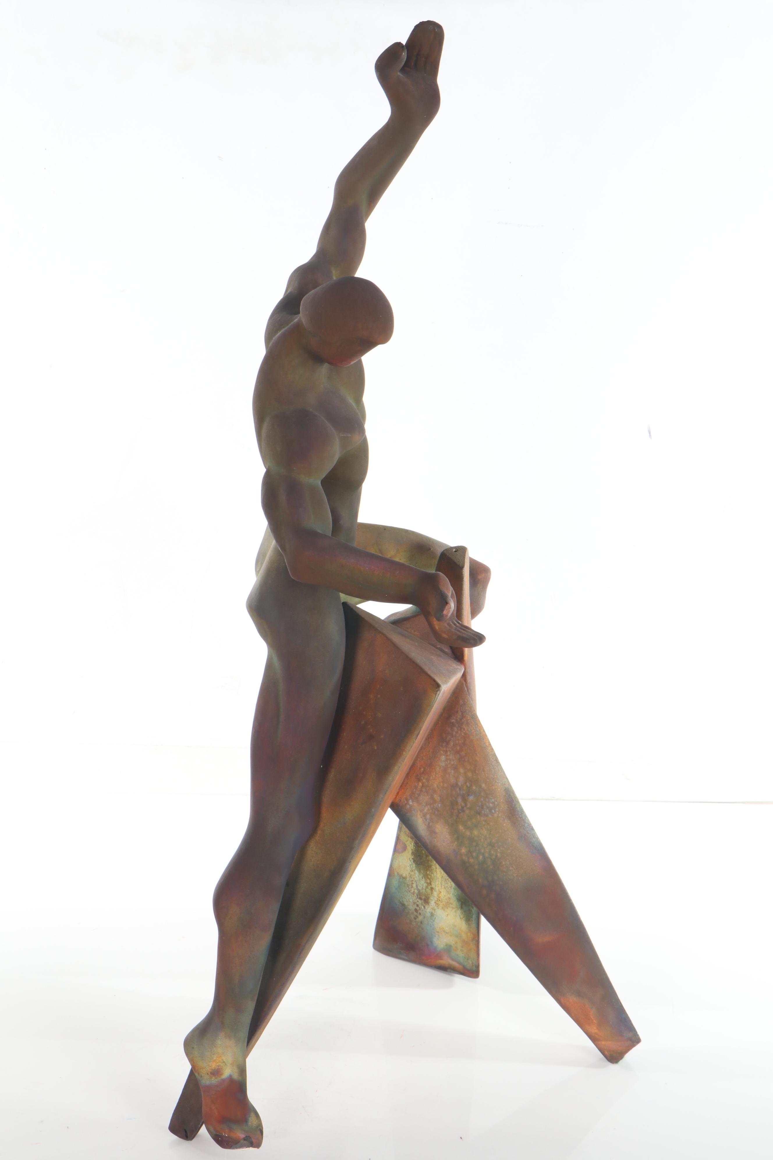George Tudzarov "Zaro" Raku Fired Figural Stoneware Sculpture, 1995