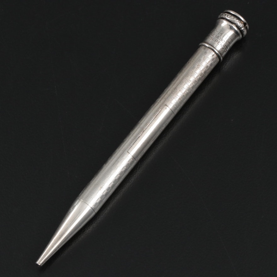 Shur-Rite Sterling Silver Mechanical Pen, Early to Mid 20th Century