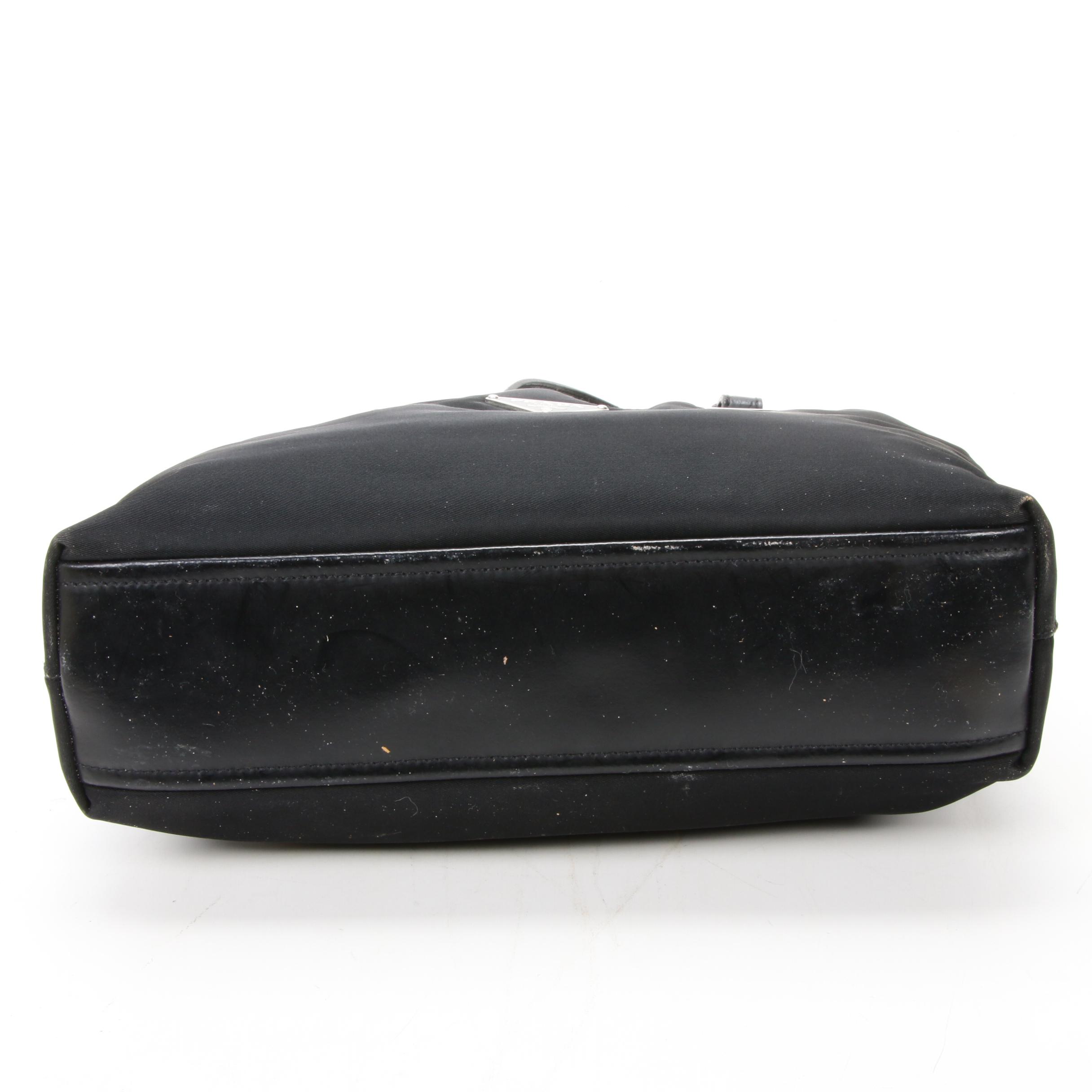 Prada Shoulder Bag in Black Tessuto Nylon and Leather