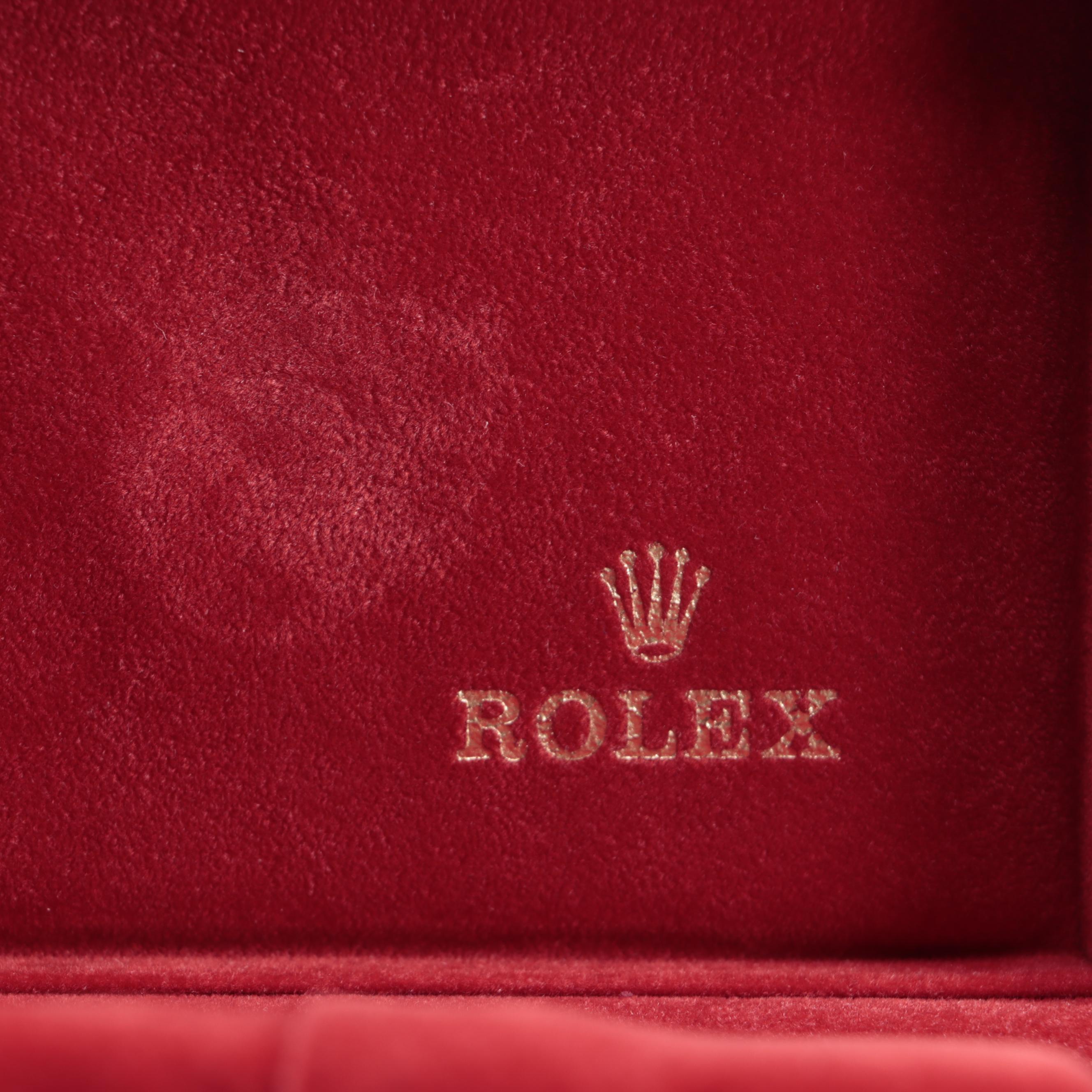 Rolex Red Pebble Leather Watch Case with Pillow and Protective Box