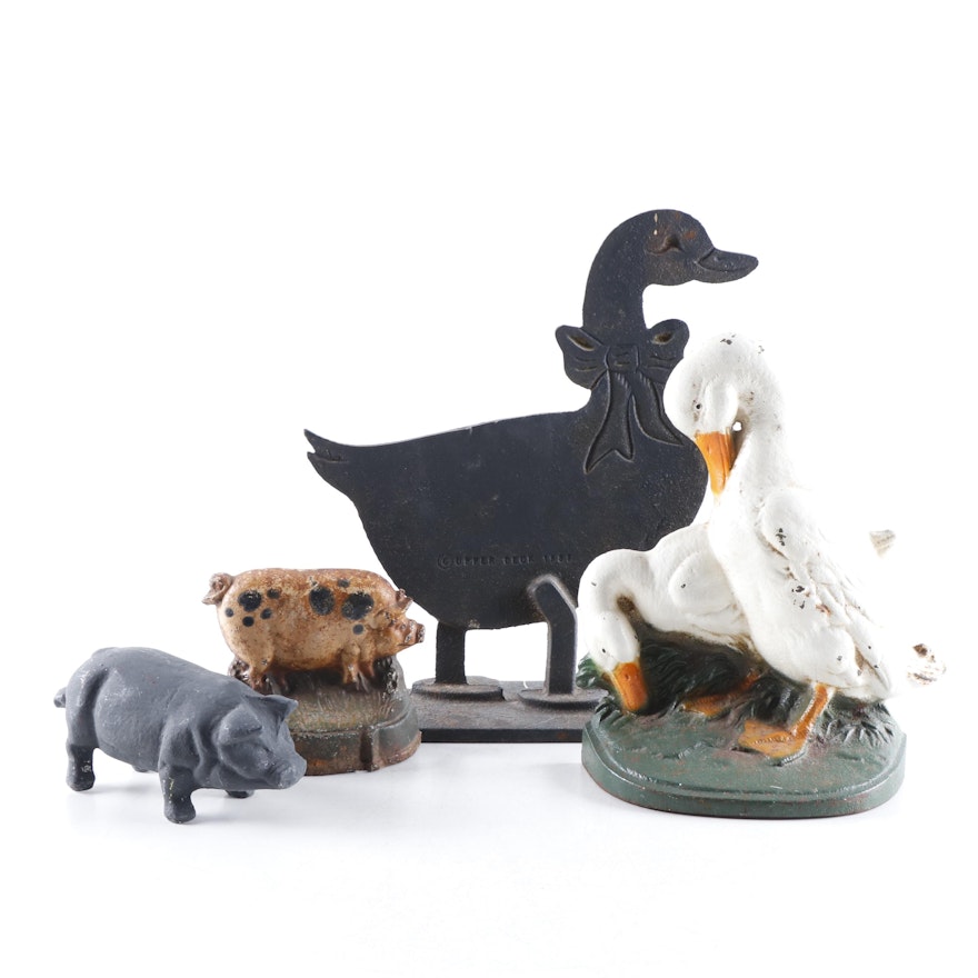 John Wright Company, Upper Deck Goose and Pig Cast Iron Doorstops