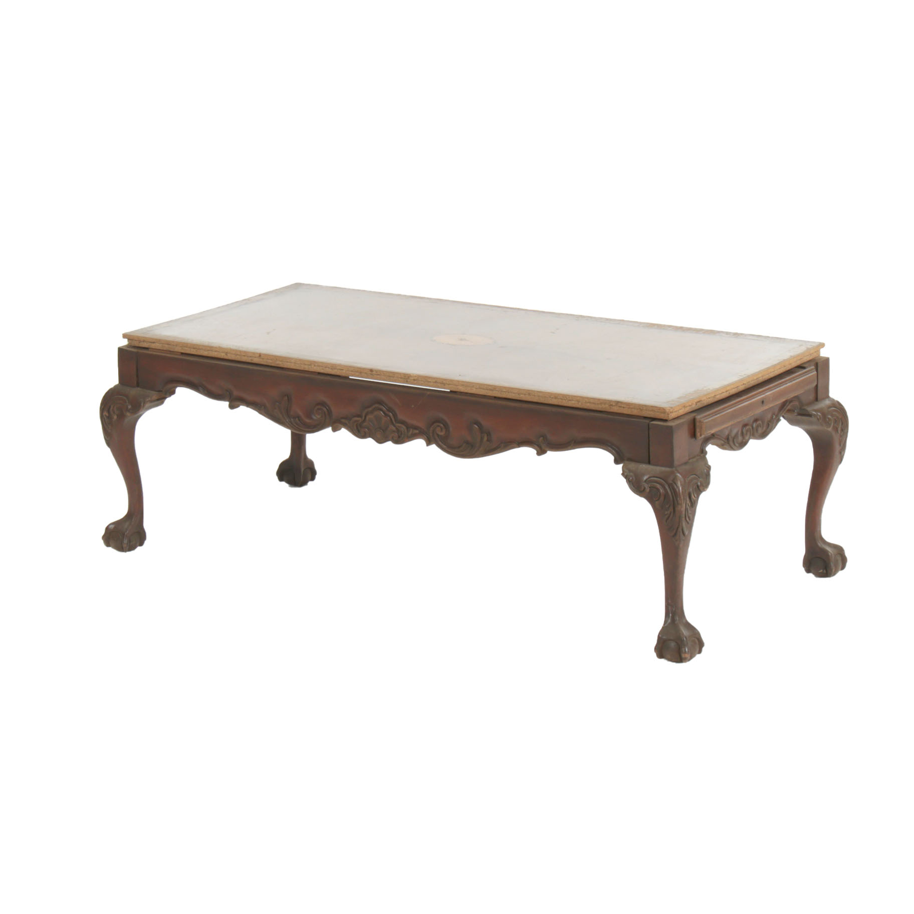 Chippendale Style Inlaid Coffee Table, Mid-20th Century