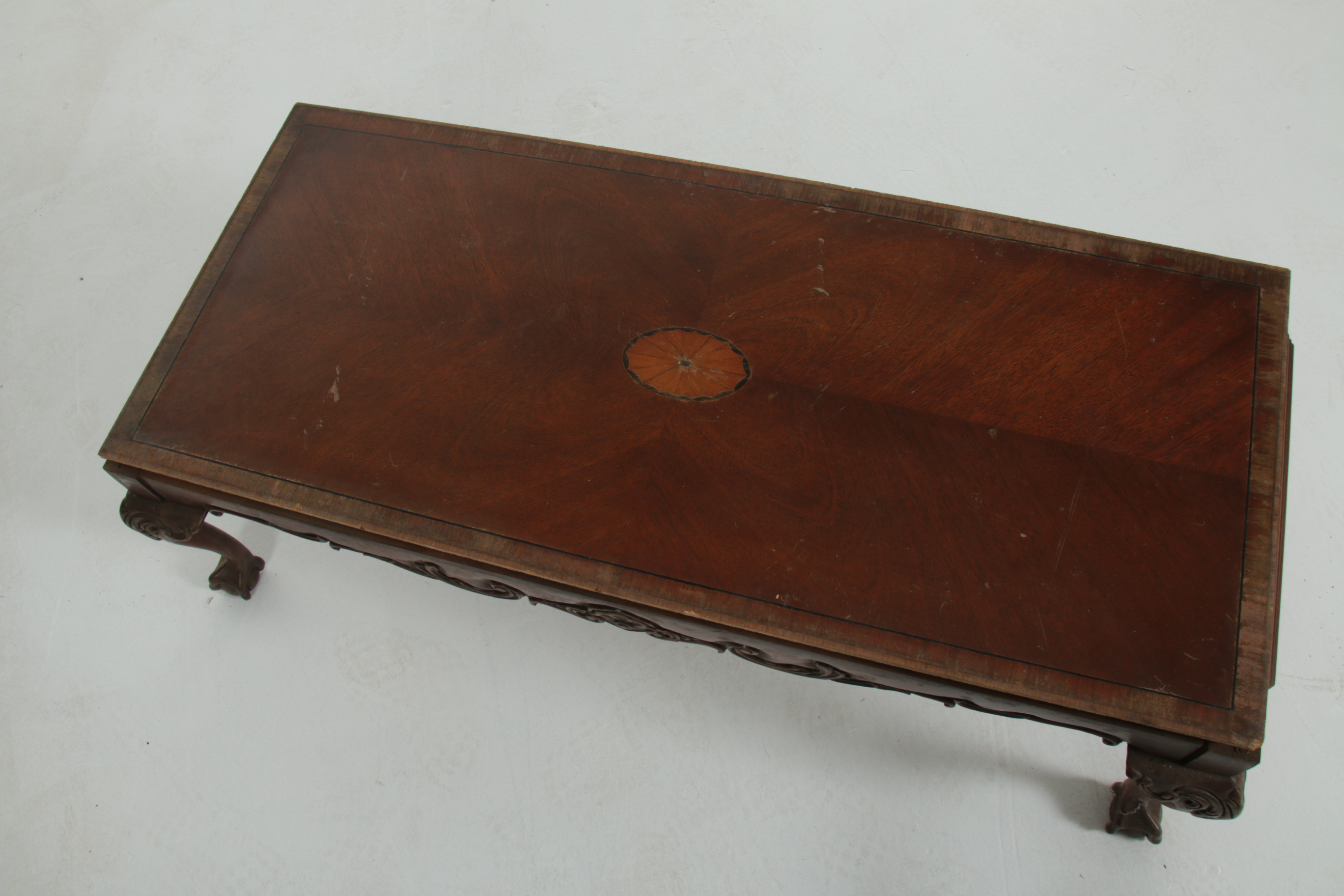 Chippendale Style Inlaid Coffee Table, Mid-20th Century