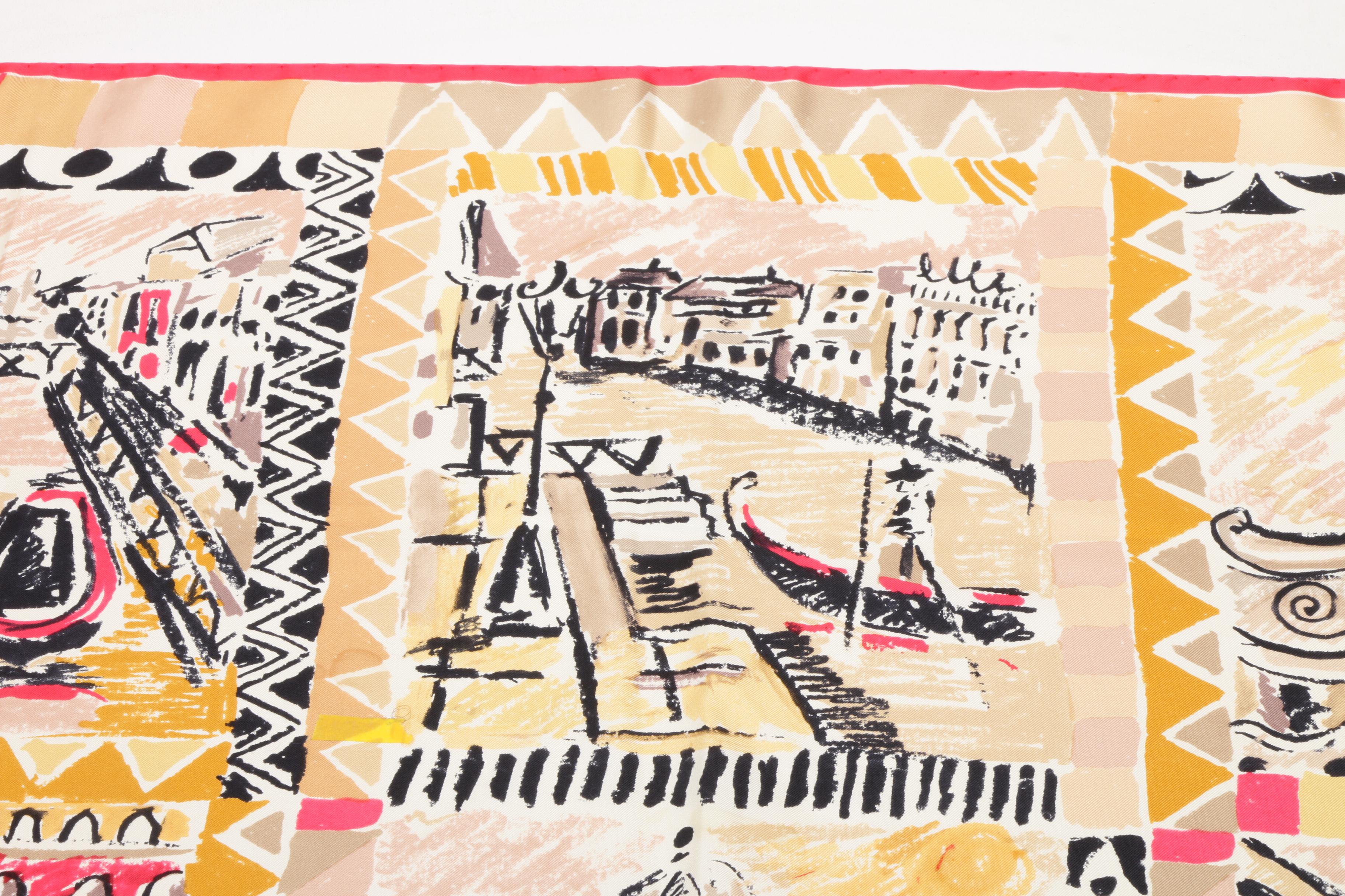 Prada Patterned Silk Scarf