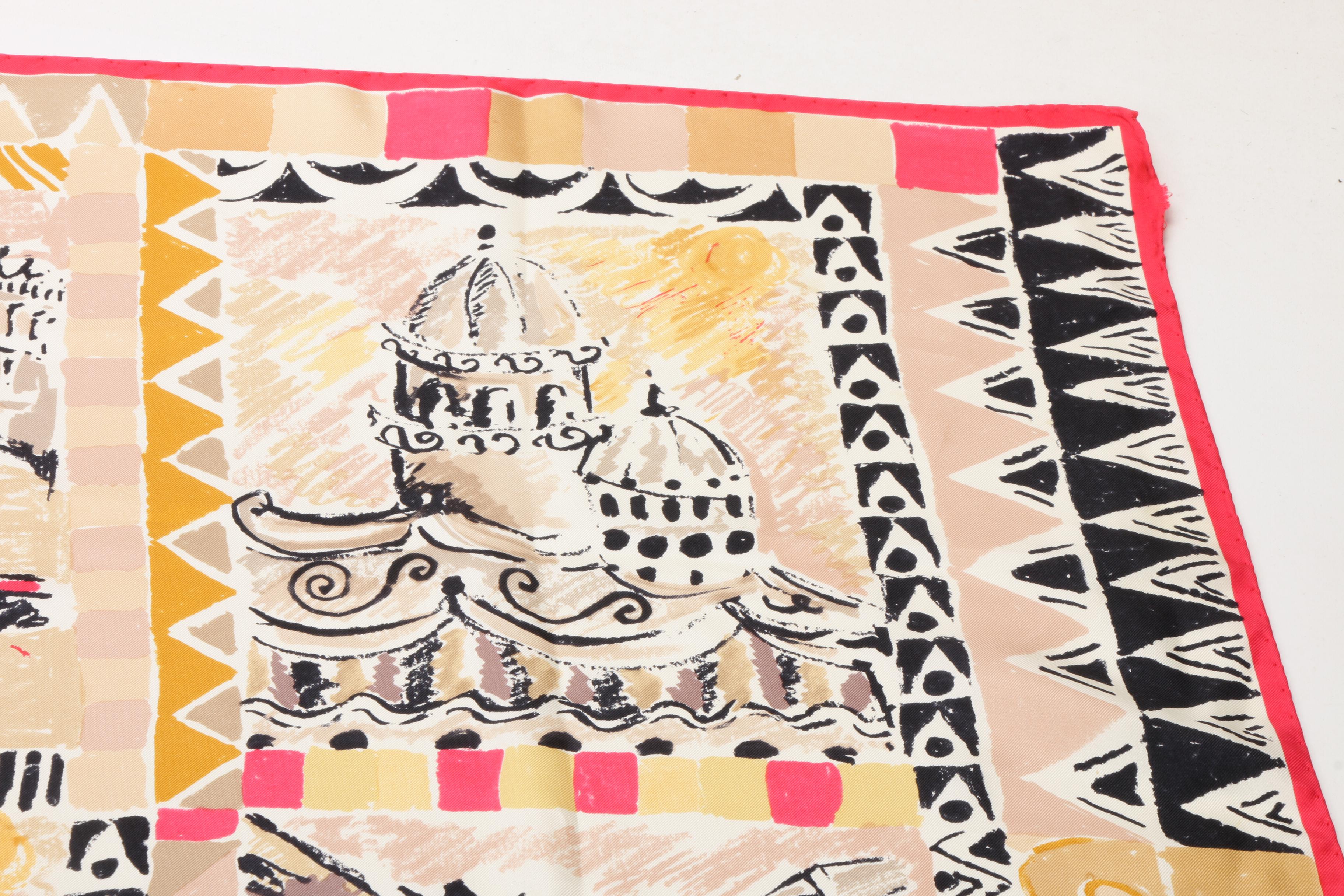 Prada Patterned Silk Scarf