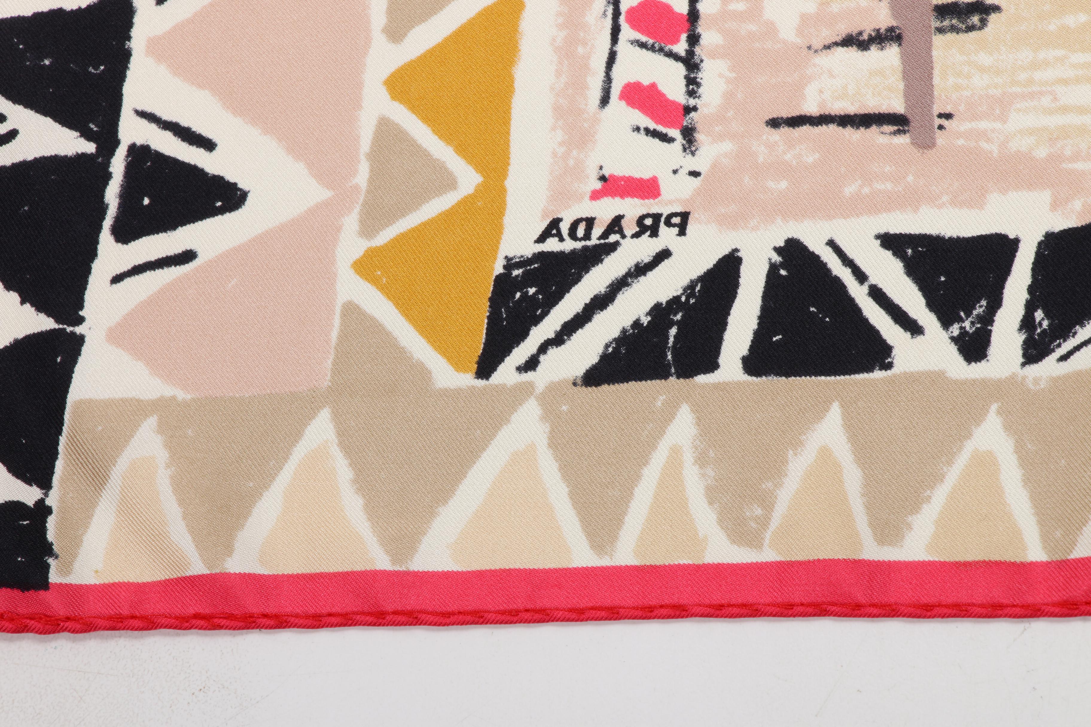 Prada Patterned Silk Scarf