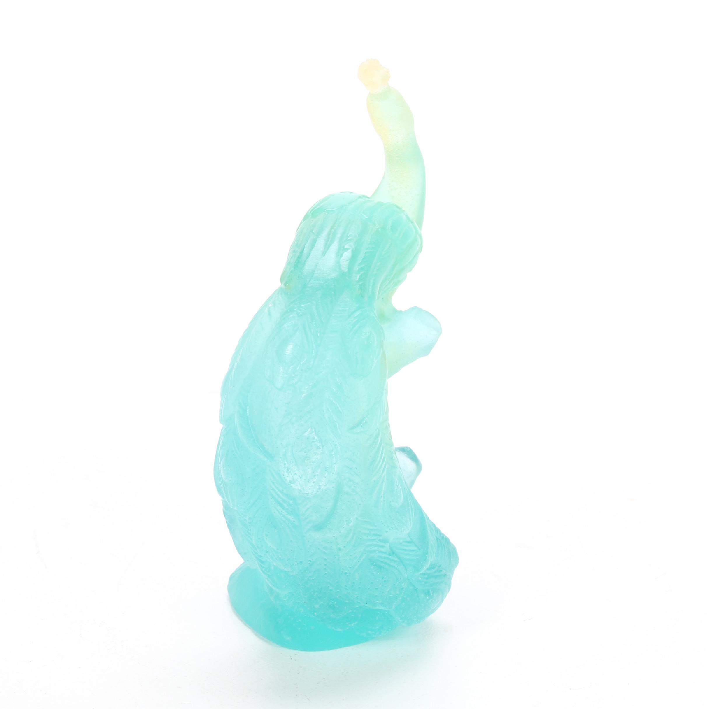 Daum France Pâte de verre Art Glass Peacock Figurine