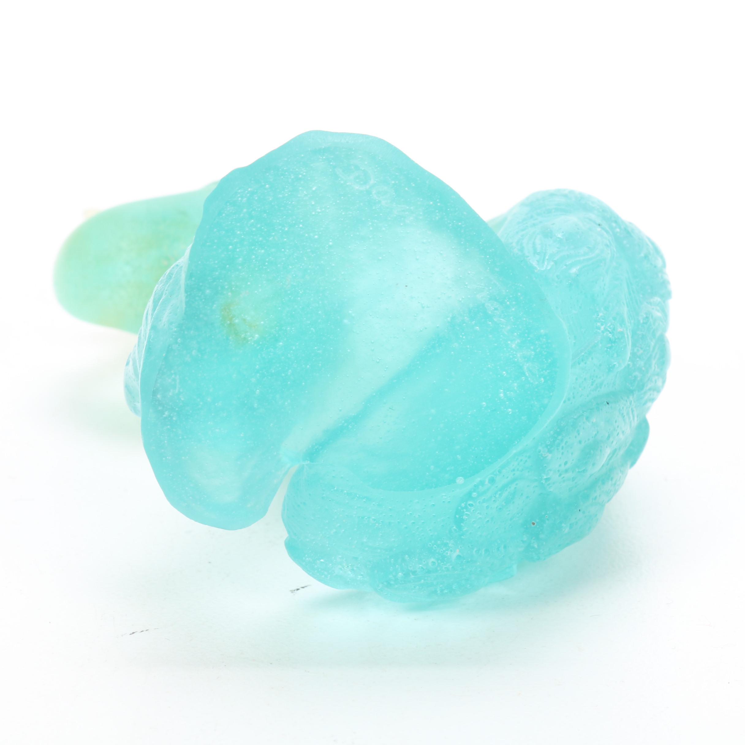 Daum France Pâte de verre Art Glass Peacock Figurine