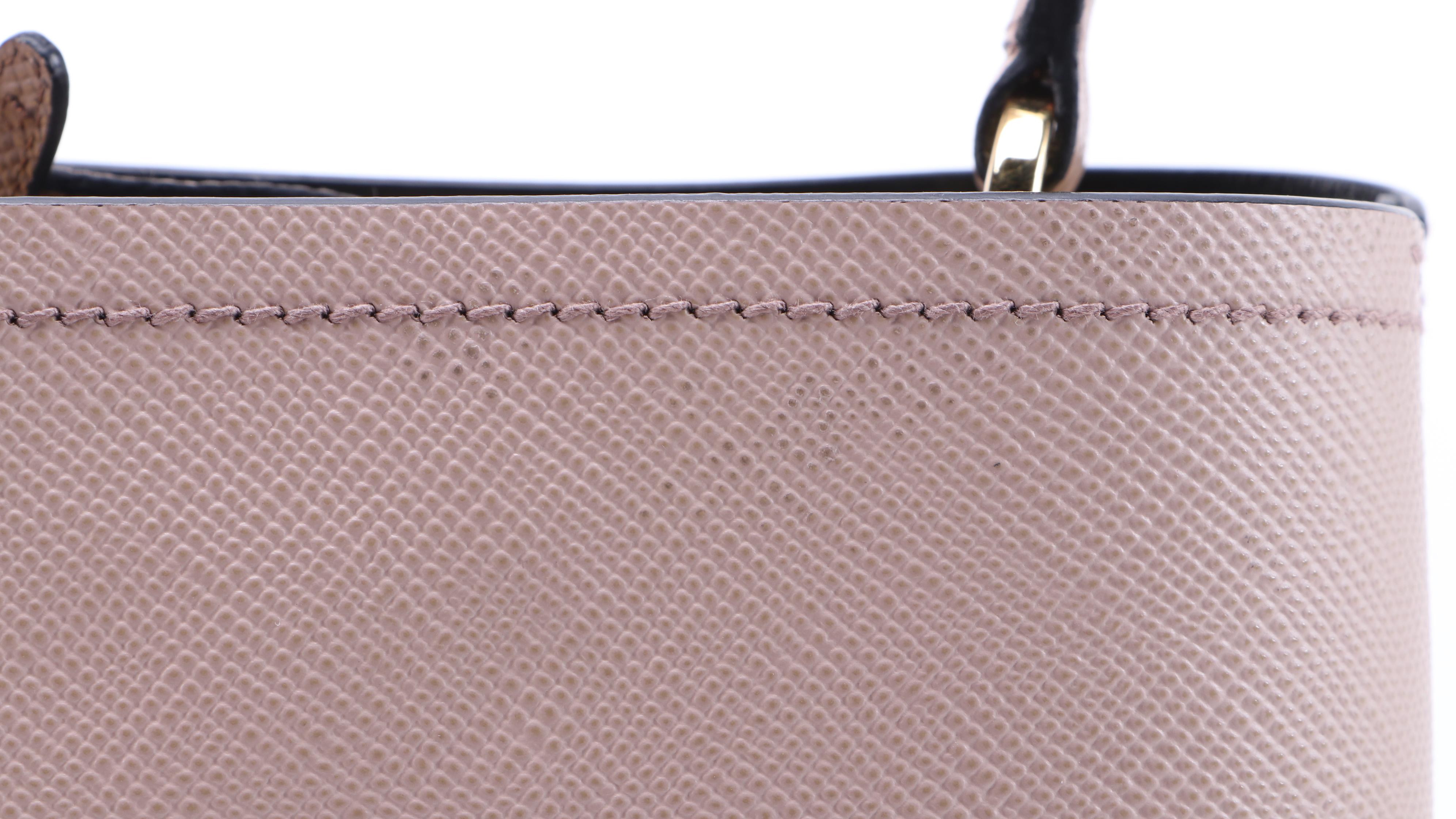 Prada Panier PM Bucket Bag in Blush Beige Saffiano Leather