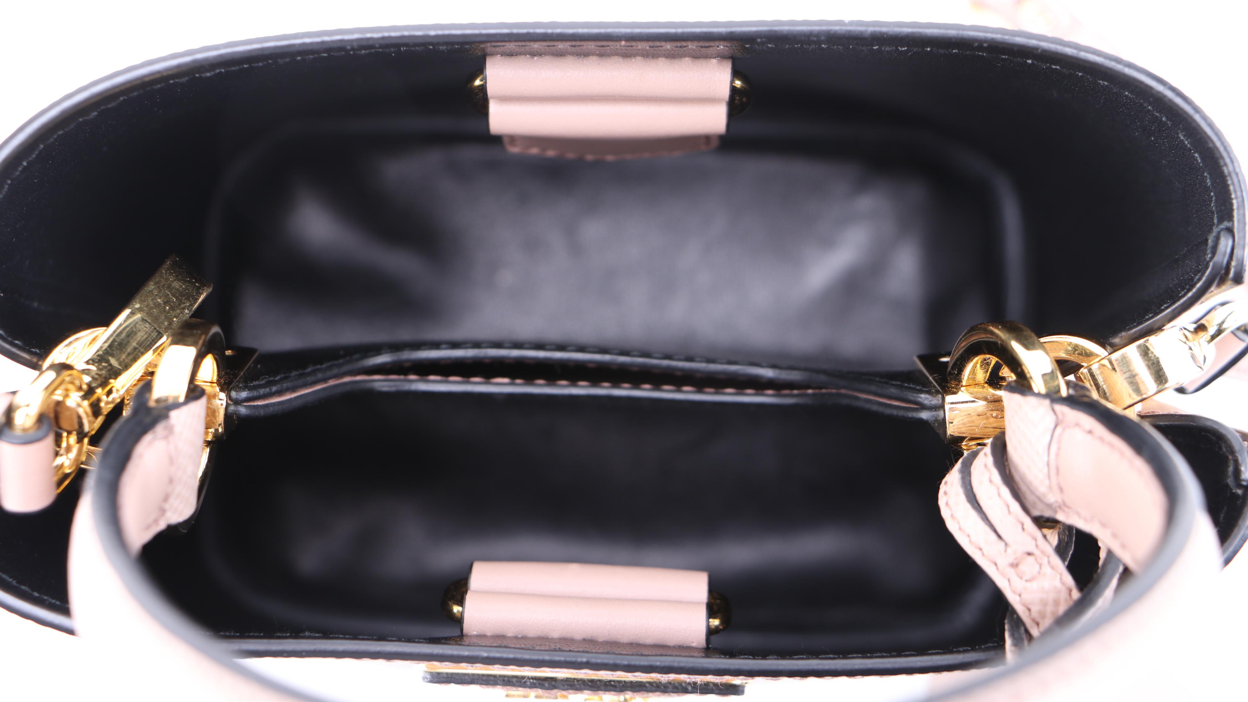 Prada Panier PM Bucket Bag in Blush Beige Saffiano Leather