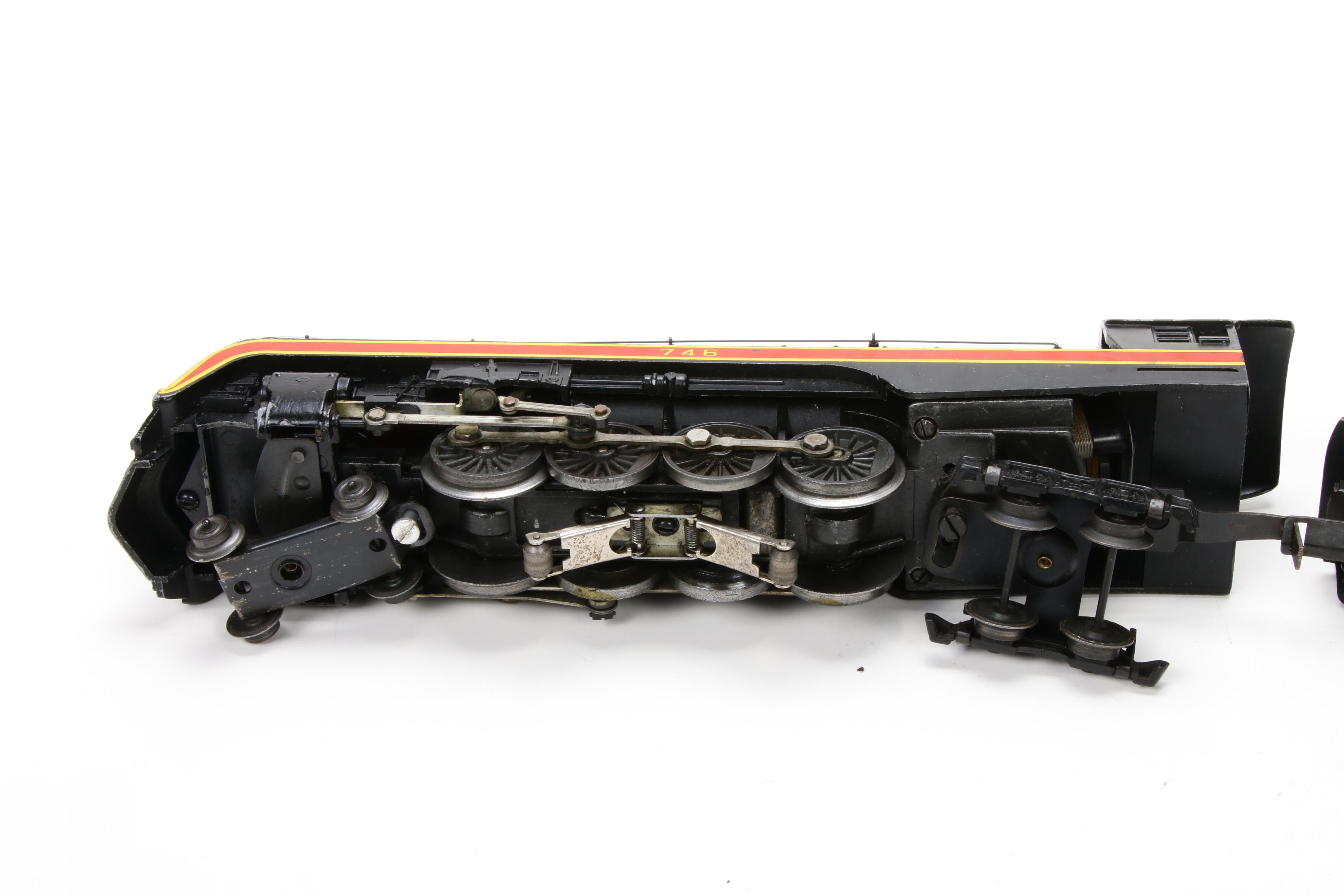 Lionel O Gauge Model 746 N & W Steam Locomotive with Tender, Mid-20th Century