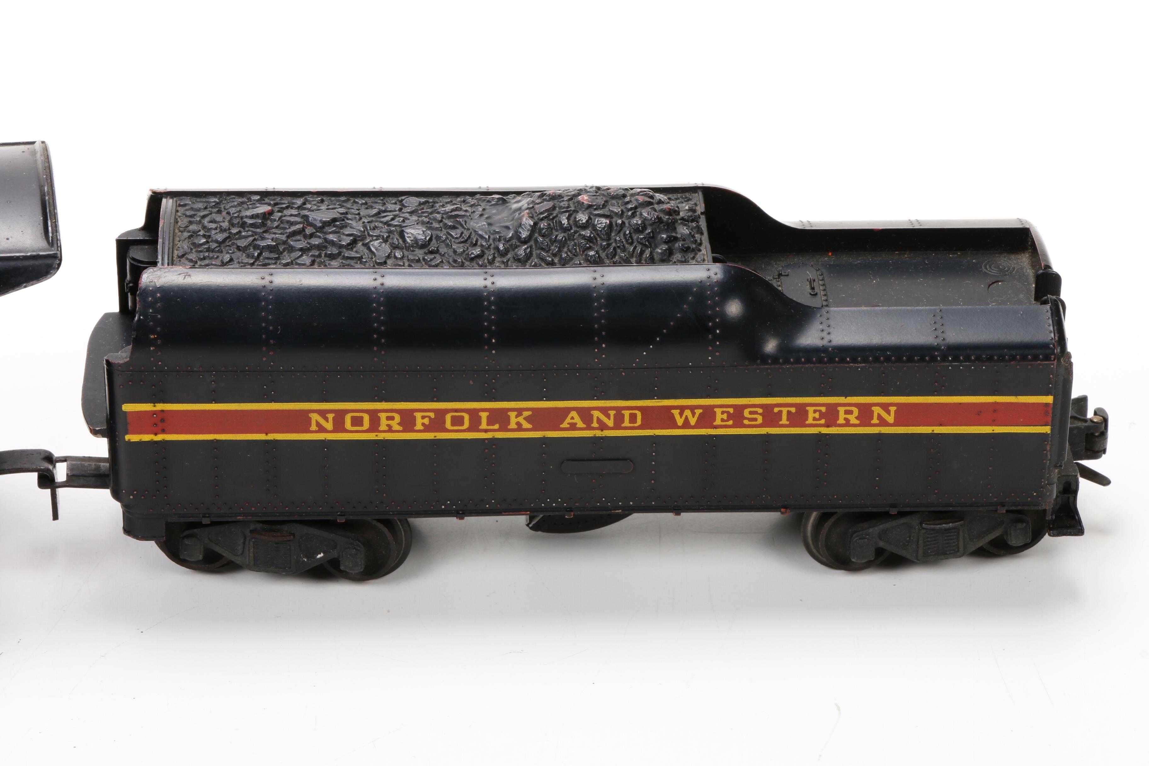 Lionel O Gauge Model 746 N & W Steam Locomotive with Tender, Mid-20th Century