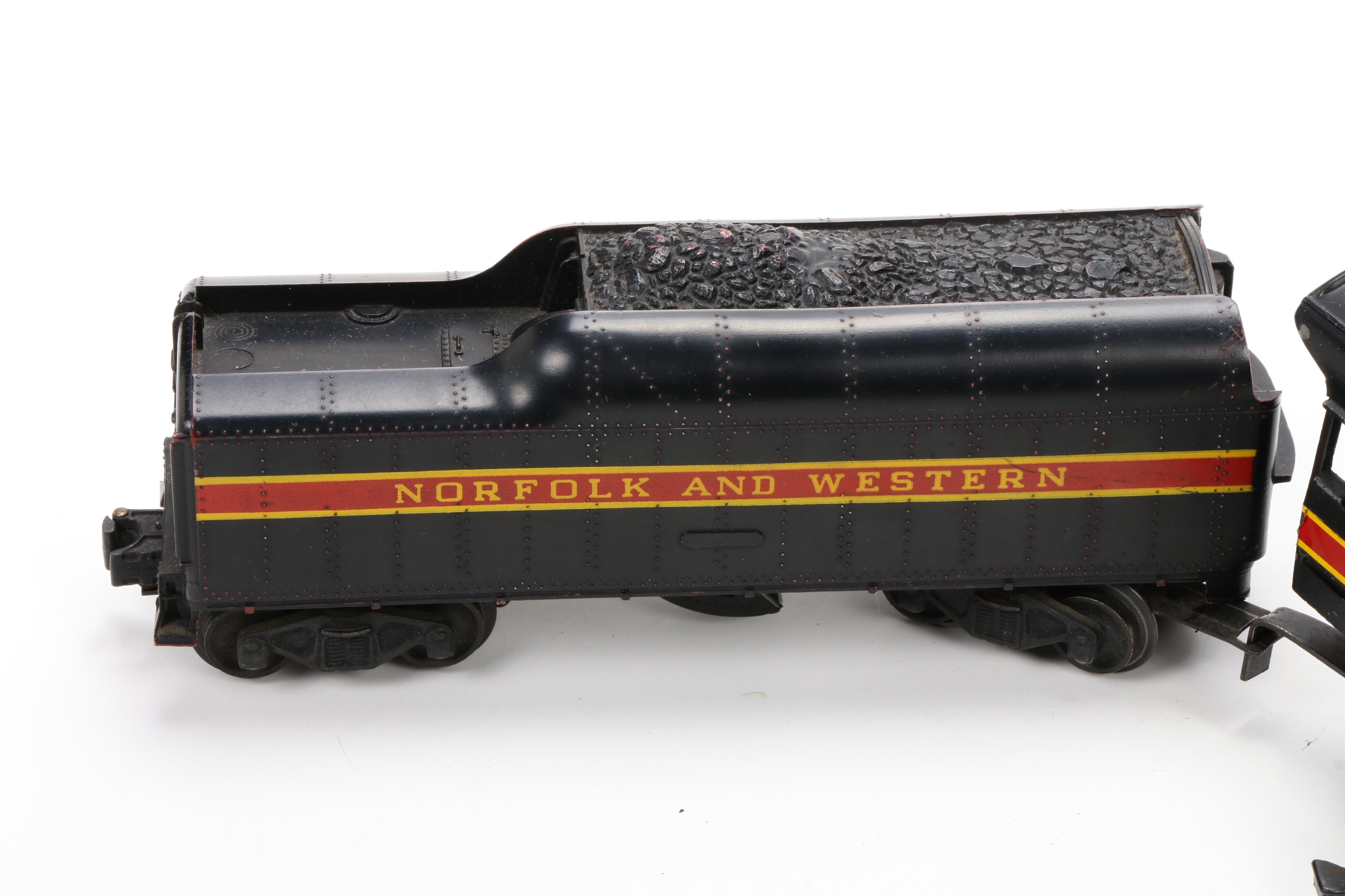 Lionel O Gauge Model 746 N & W Steam Locomotive with Tender, Mid-20th Century