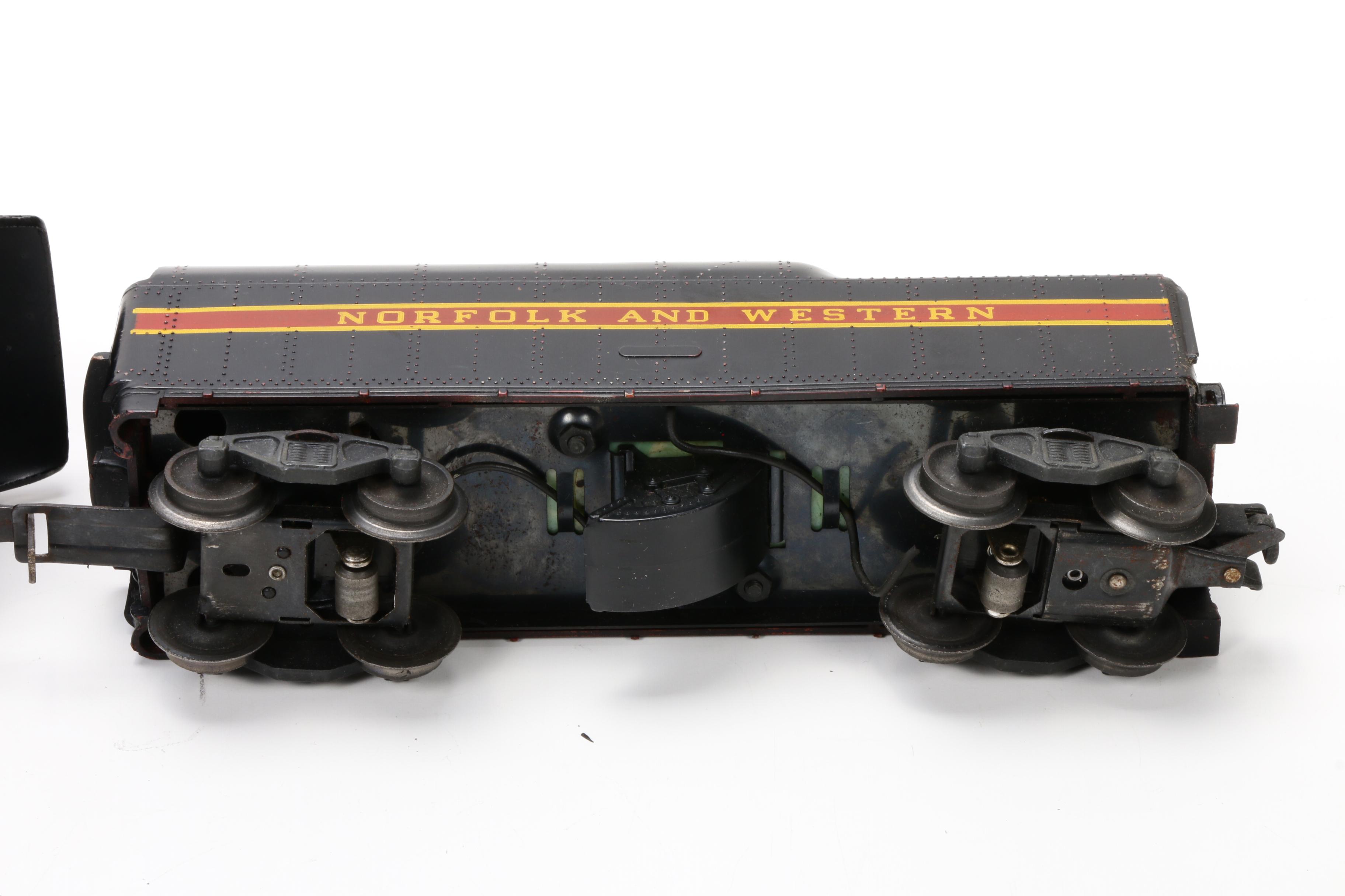 Lionel O Gauge Model 746 N & W Steam Locomotive with Tender, Mid-20th Century