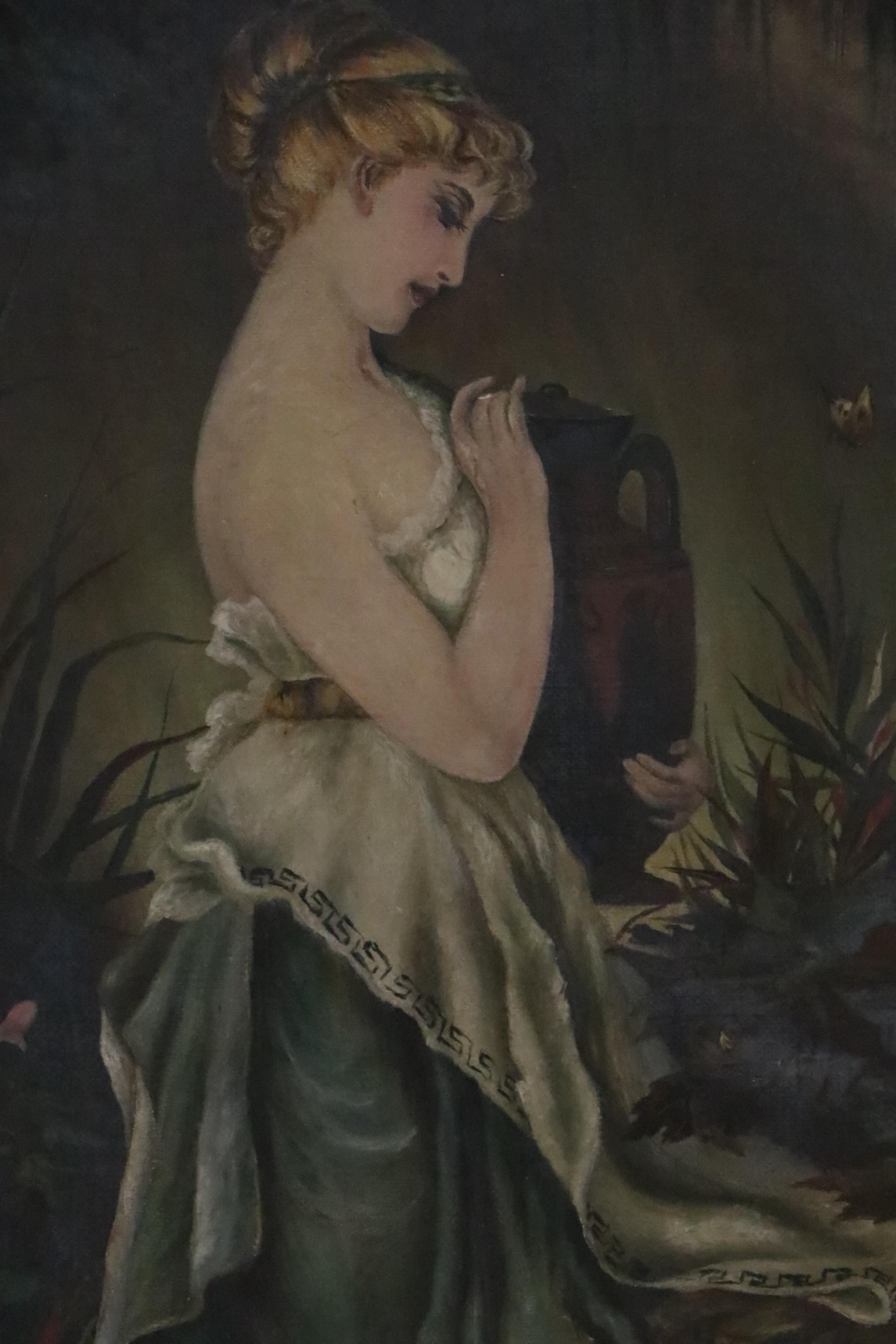 Copy Oil Painting after Robert Julius Beyschlag "Psyche," Late 19th Century