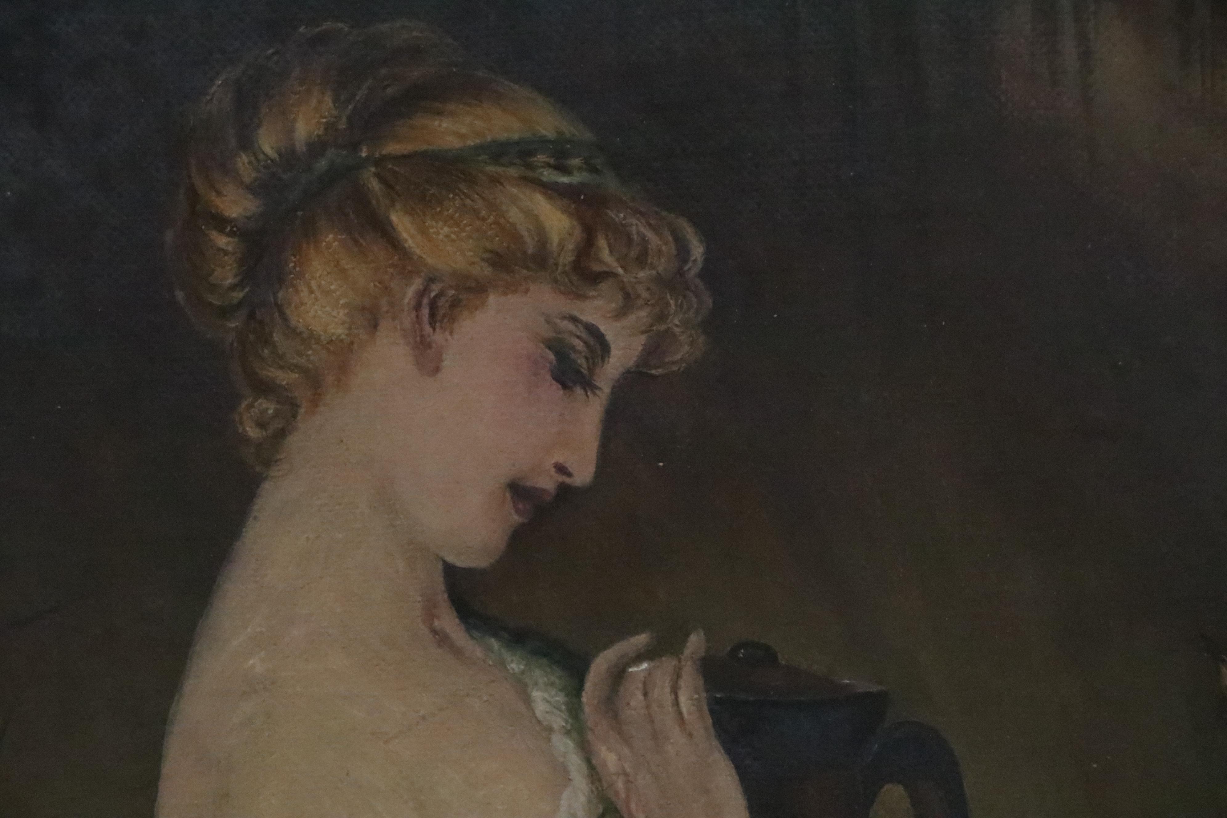 Copy Oil Painting after Robert Julius Beyschlag "Psyche," Late 19th Century