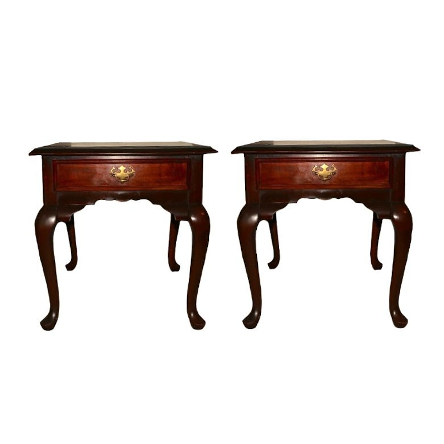 Pair of Kincaid Furniture "Cherry Mountain II" Queen Anne Style Side Tables