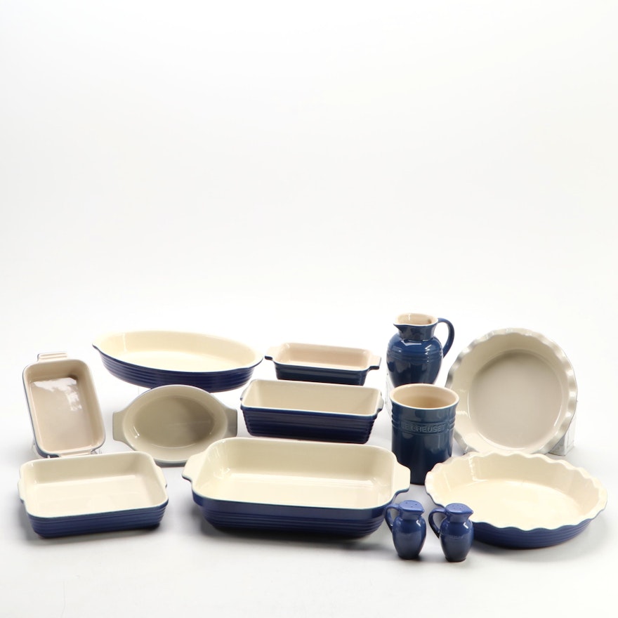 Le Creuset Marseille and Emile Henry Stoneware Bakeware and Table Accessories