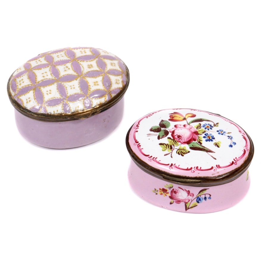 Bilston and Other Enamel Boxes, Late 18th to Early 19th Century