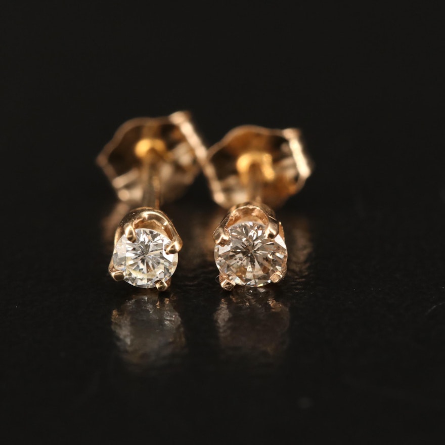 14K 0.20 CTW Diamond Single Stud Earrings