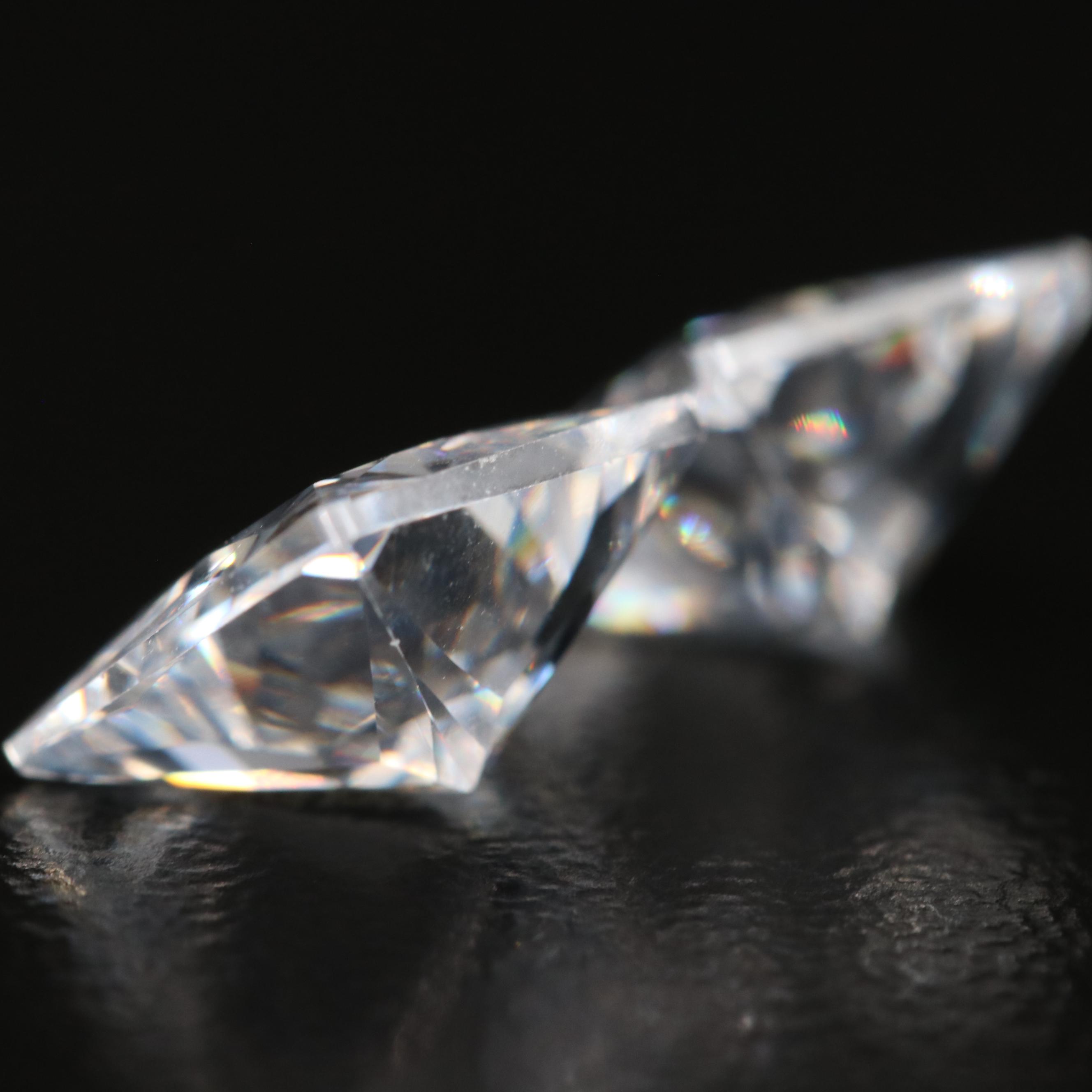 Matched Pair of Loose Laboratory Grown Pear Faceted Cubic Zirconia