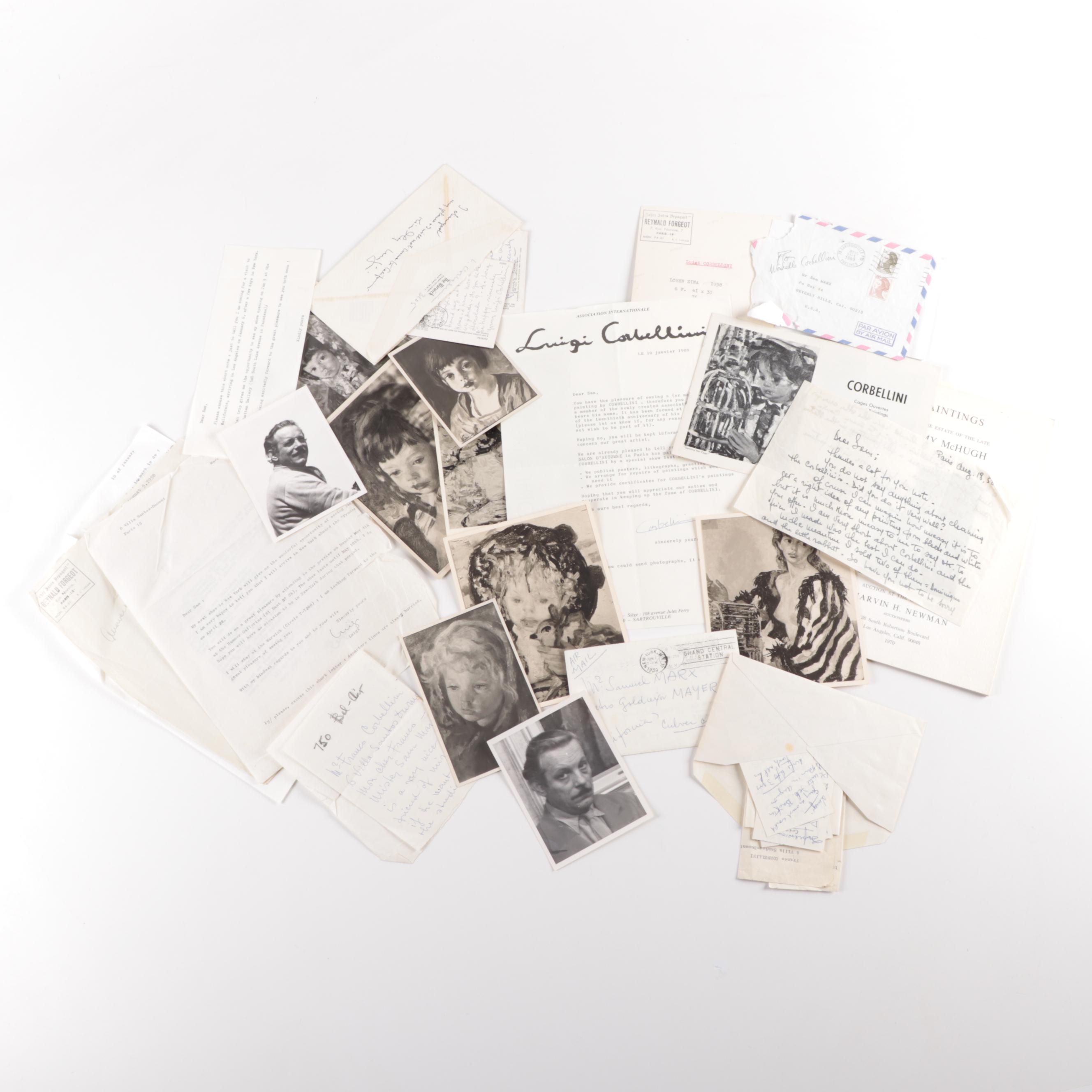 Artist Luigi Corbellini Vintage Prints, Personal Photos and Written Letter