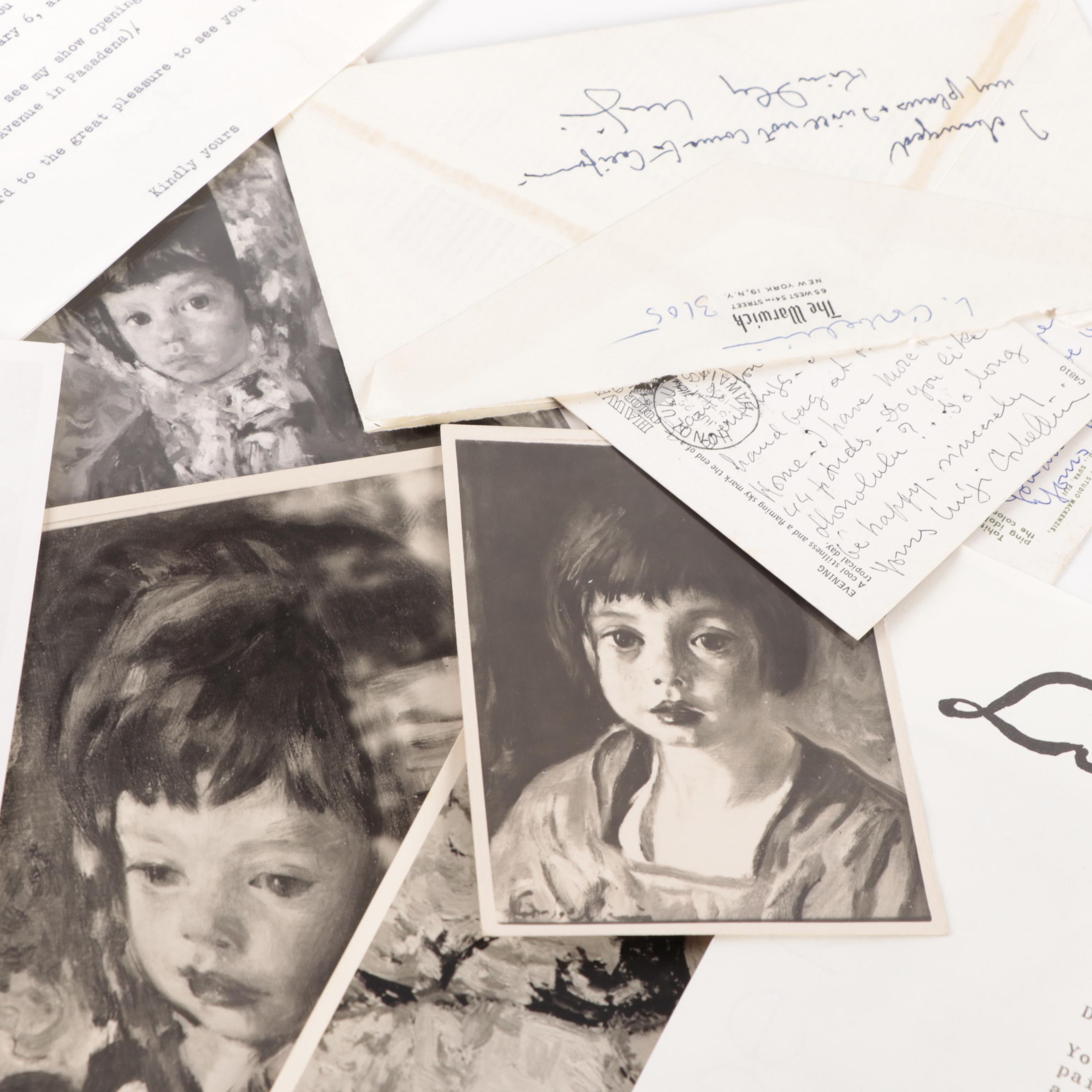 Artist Luigi Corbellini Vintage Prints, Personal Photos and Written Letter