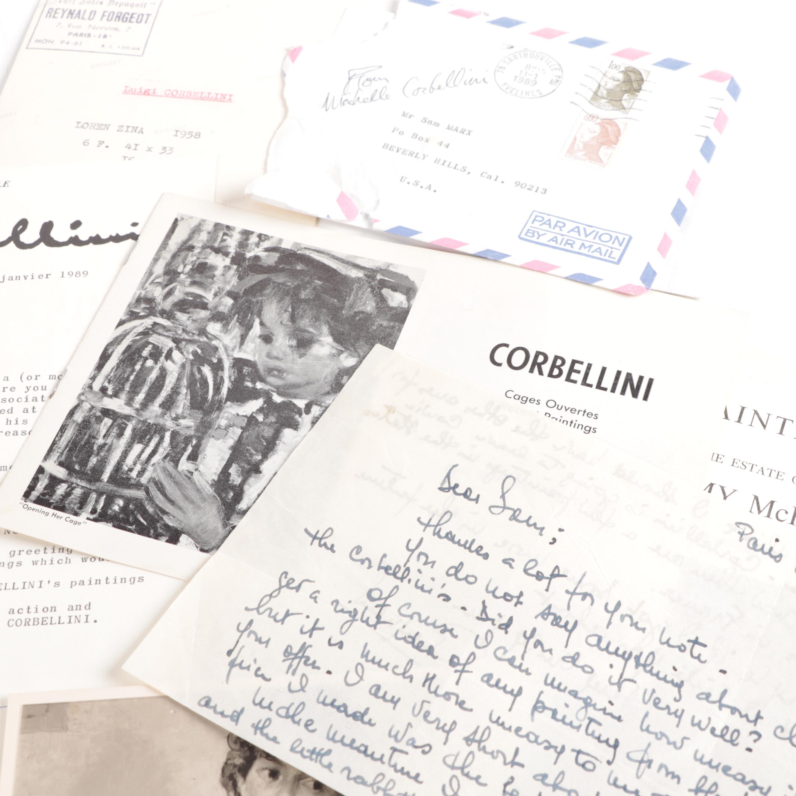 Artist Luigi Corbellini Vintage Prints, Personal Photos and Written Letter
