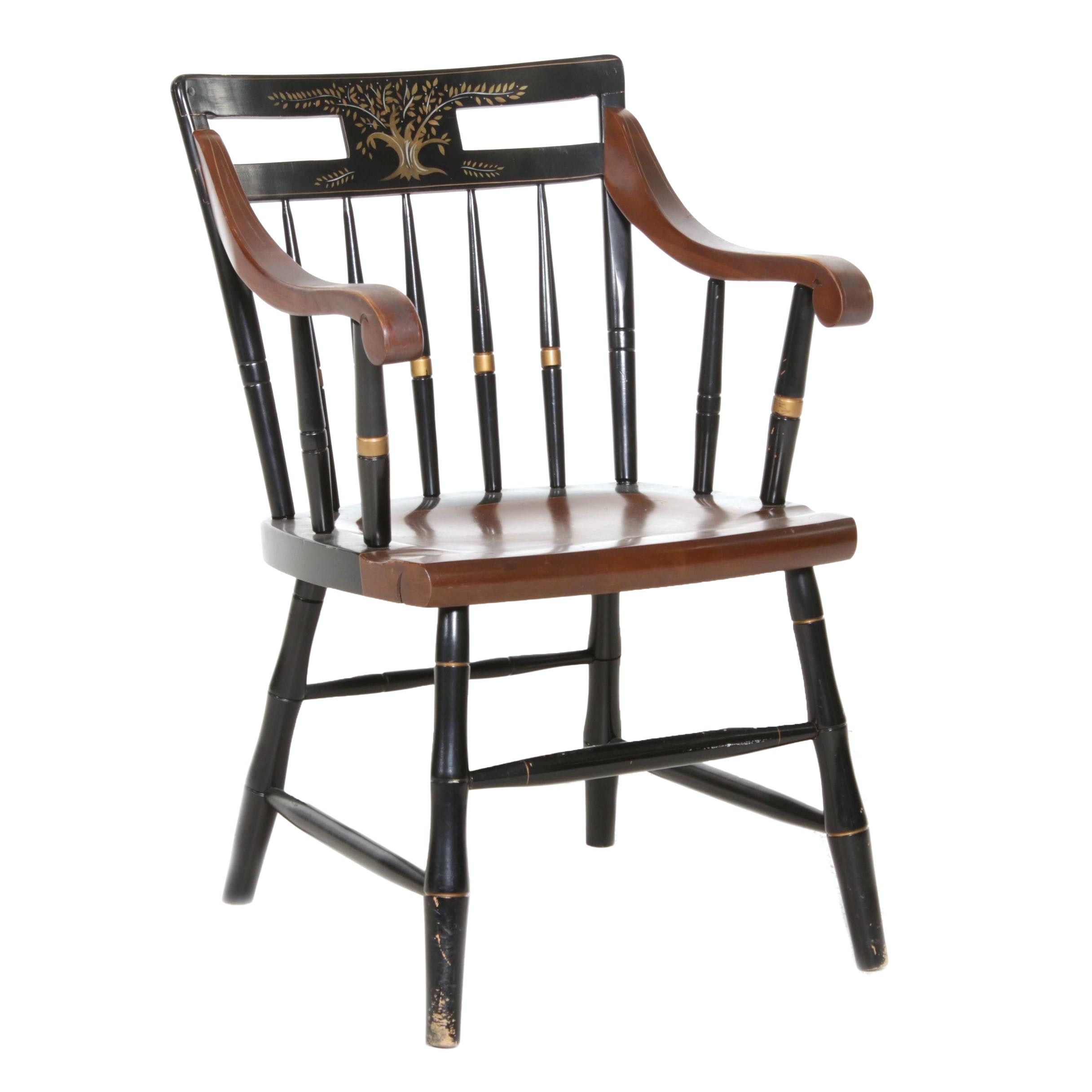 Ethan Allen "Liberty Tree" Hitchcock-Style Armchair, Late 20th Century