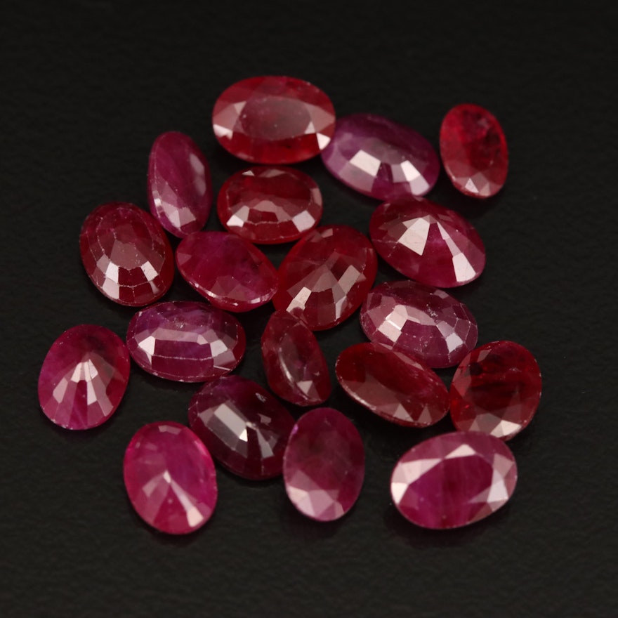 Loose 16.99 CTW Oval Faceted Rubies