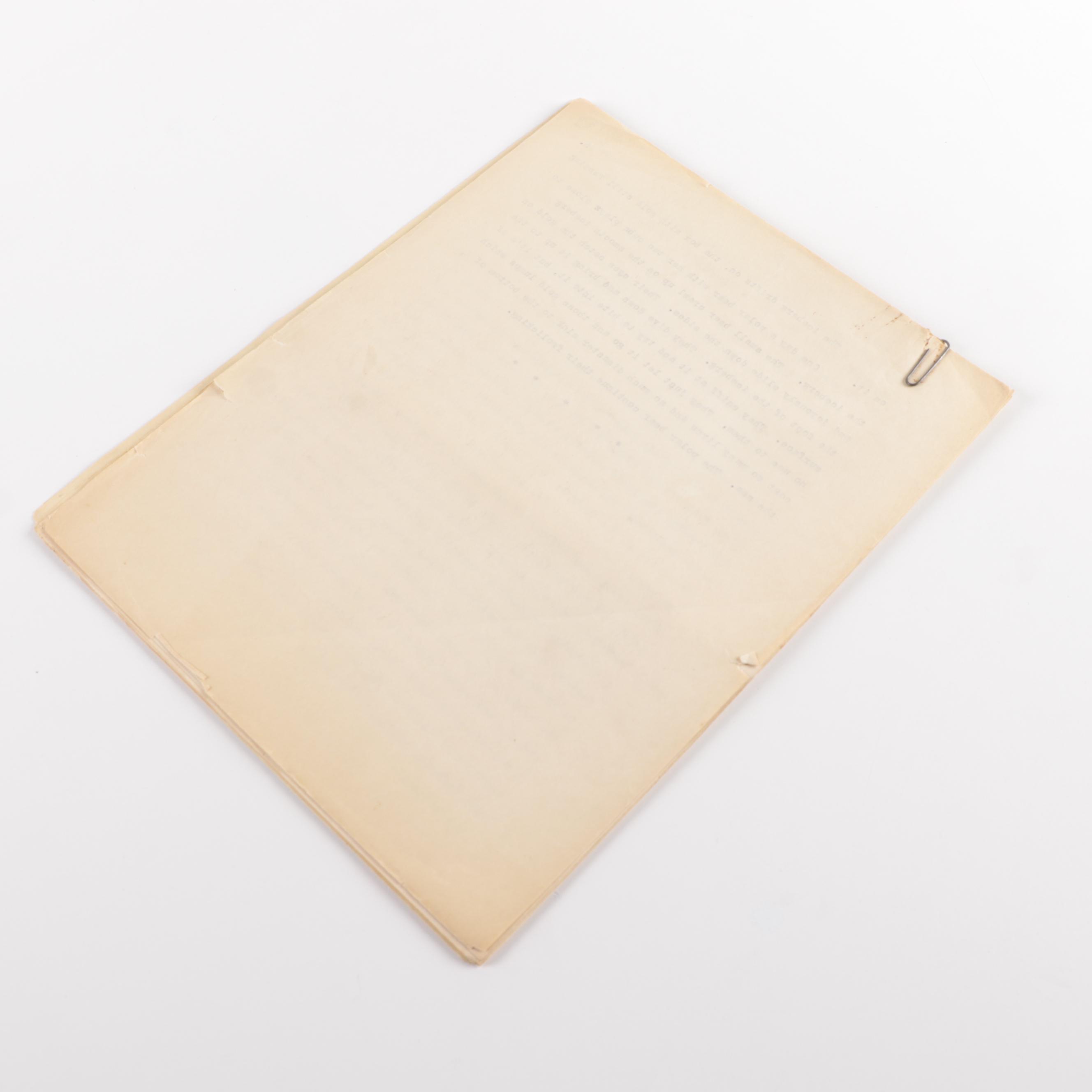 Peter Freuchen's Partial Manuscript Sequel to the Movie "Eskimo"