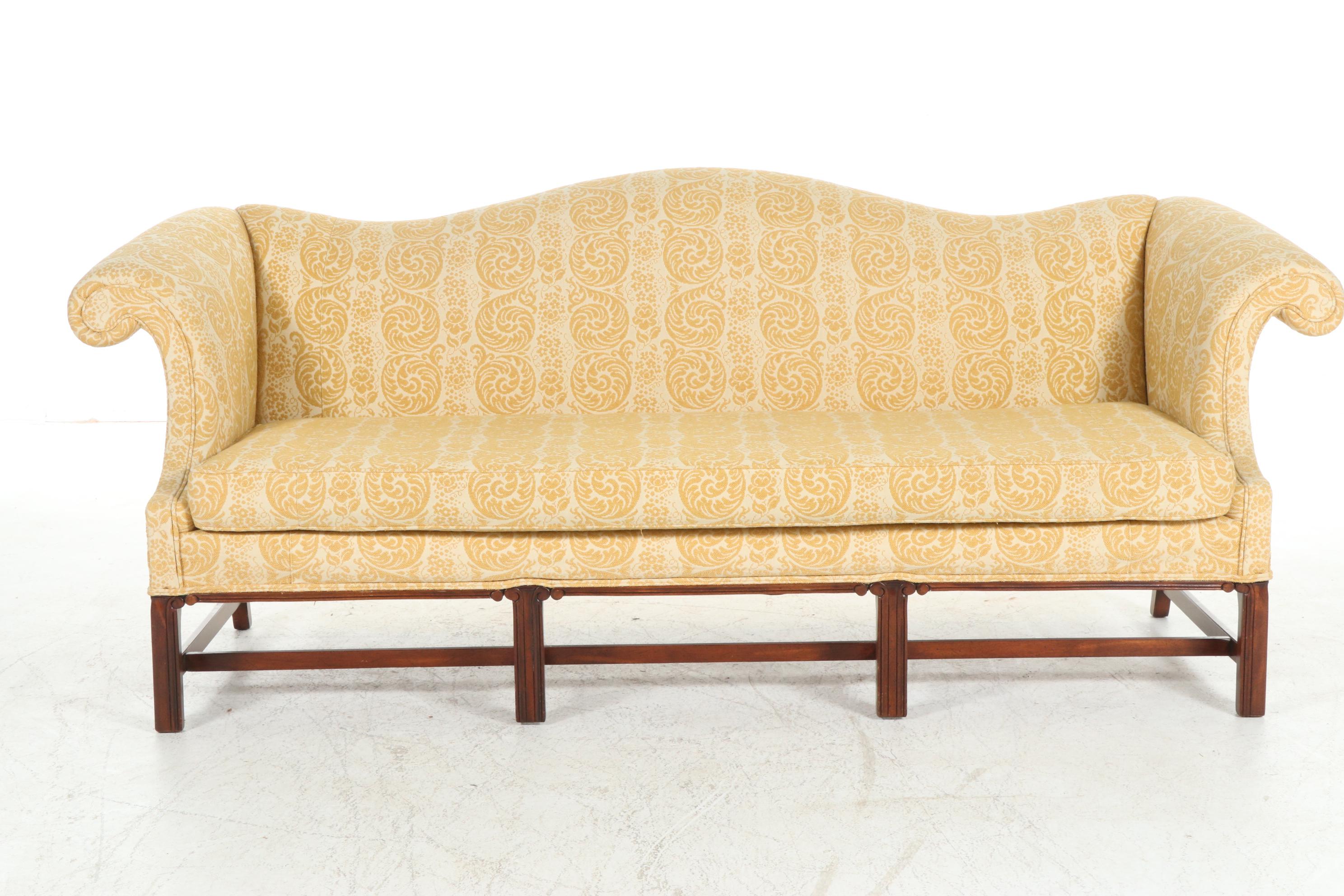 Hickory Chair Co. Chippendale Style Camel Back Sofa, Mid to Late 20th Century