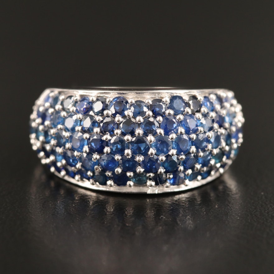 Sterling Silver Sapphire Dome Ring