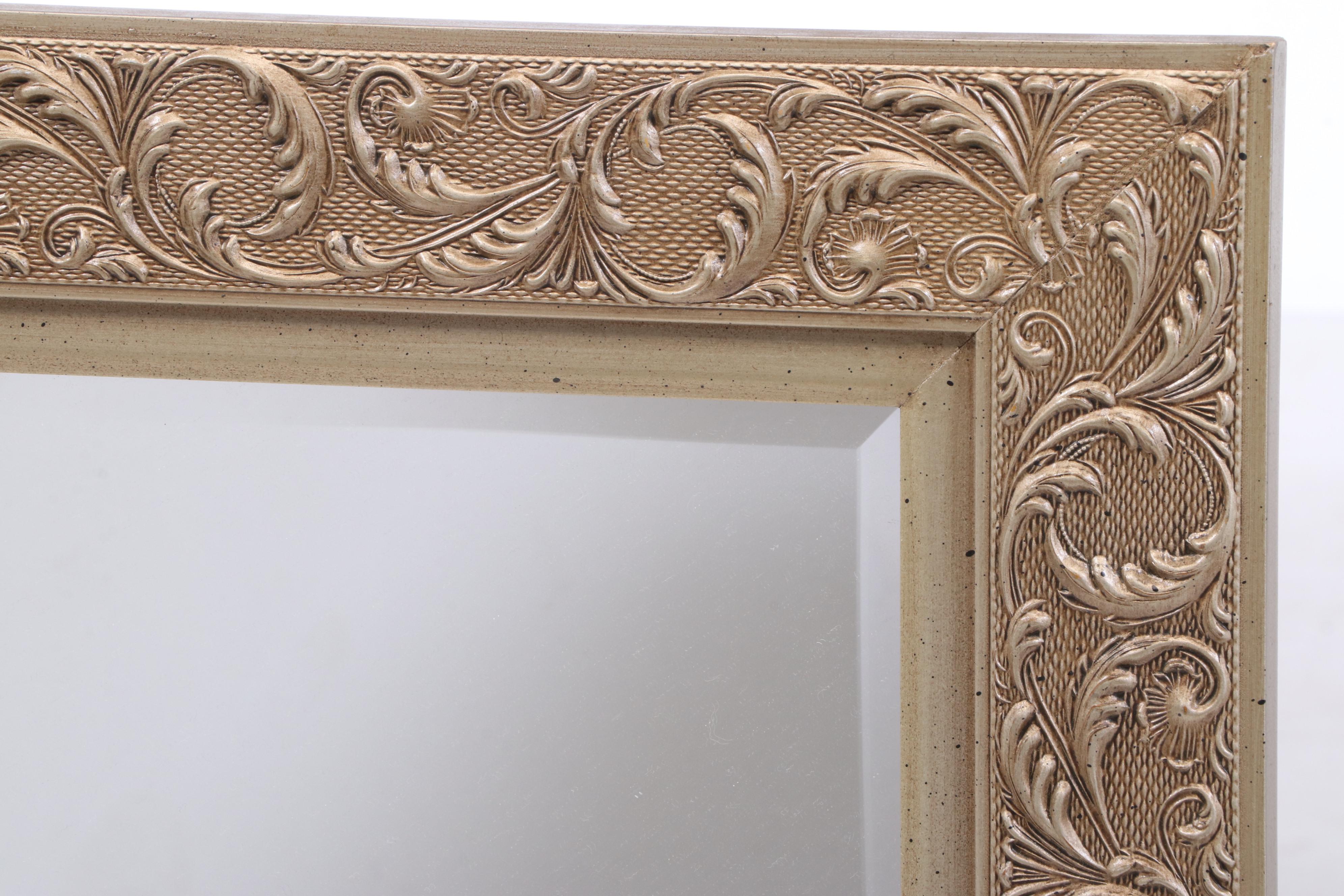 Silverwood Products Gilt-Decorated and Beveled Glass Mirror, Contemporary